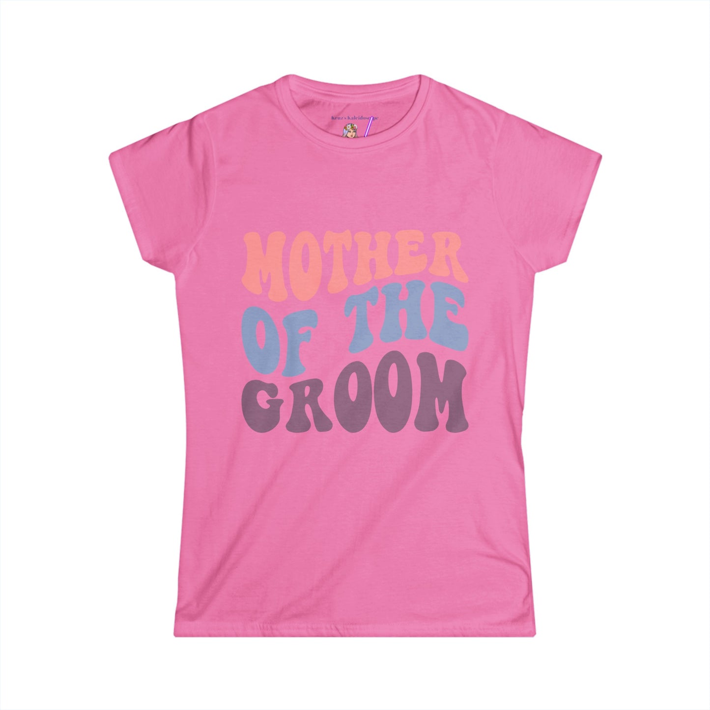 Mother of the Groom Retro Repeat, S-2XL Women's Softstyle Tee