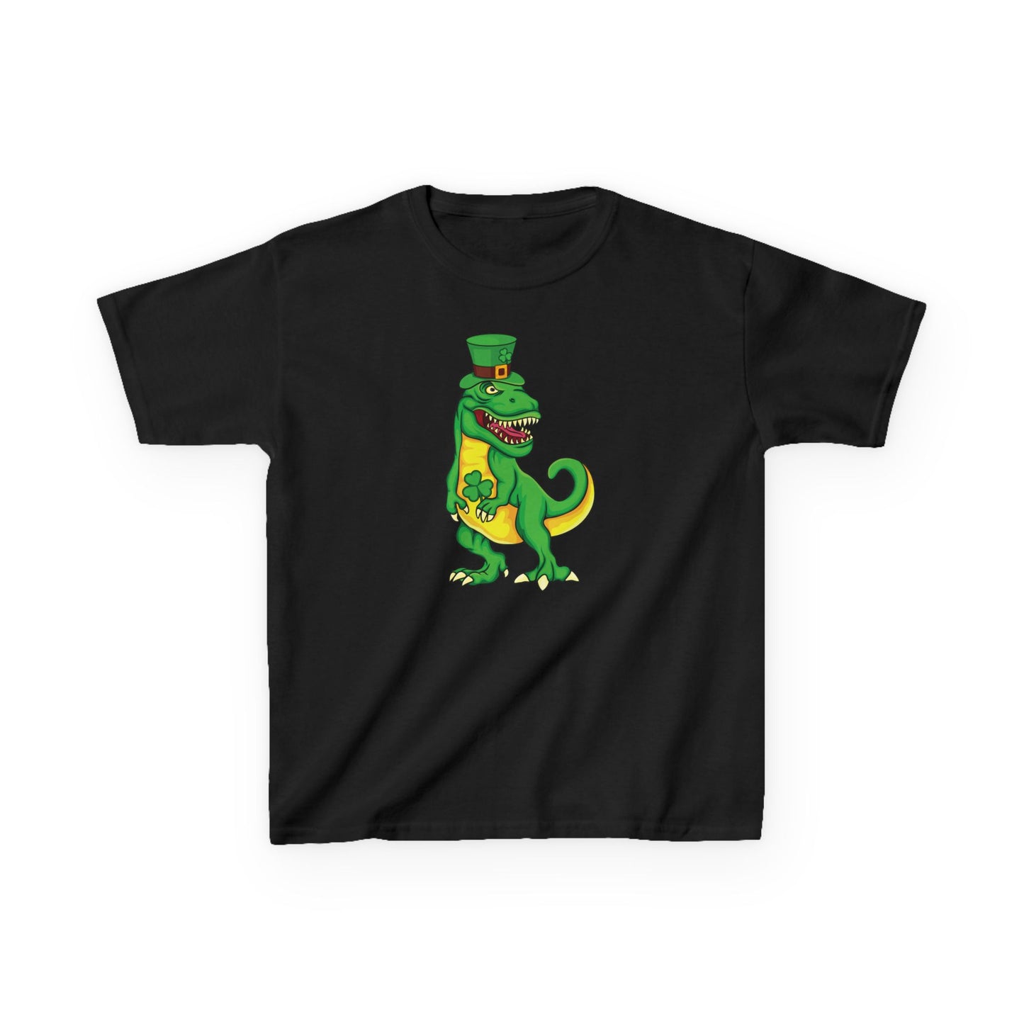 St Pat-Rex Day St Patricks Day Dino Kids Heavy Cotton Tee