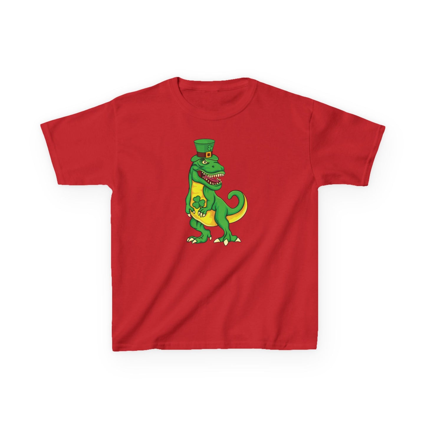 St Pat-Rex Day St Patricks Day Dino Kids Heavy Cotton Tee