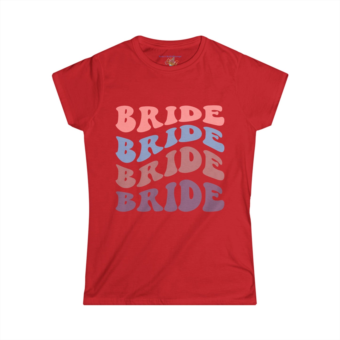 Bride Retro Repeat, S-2XL, Women's Softstyle Tee