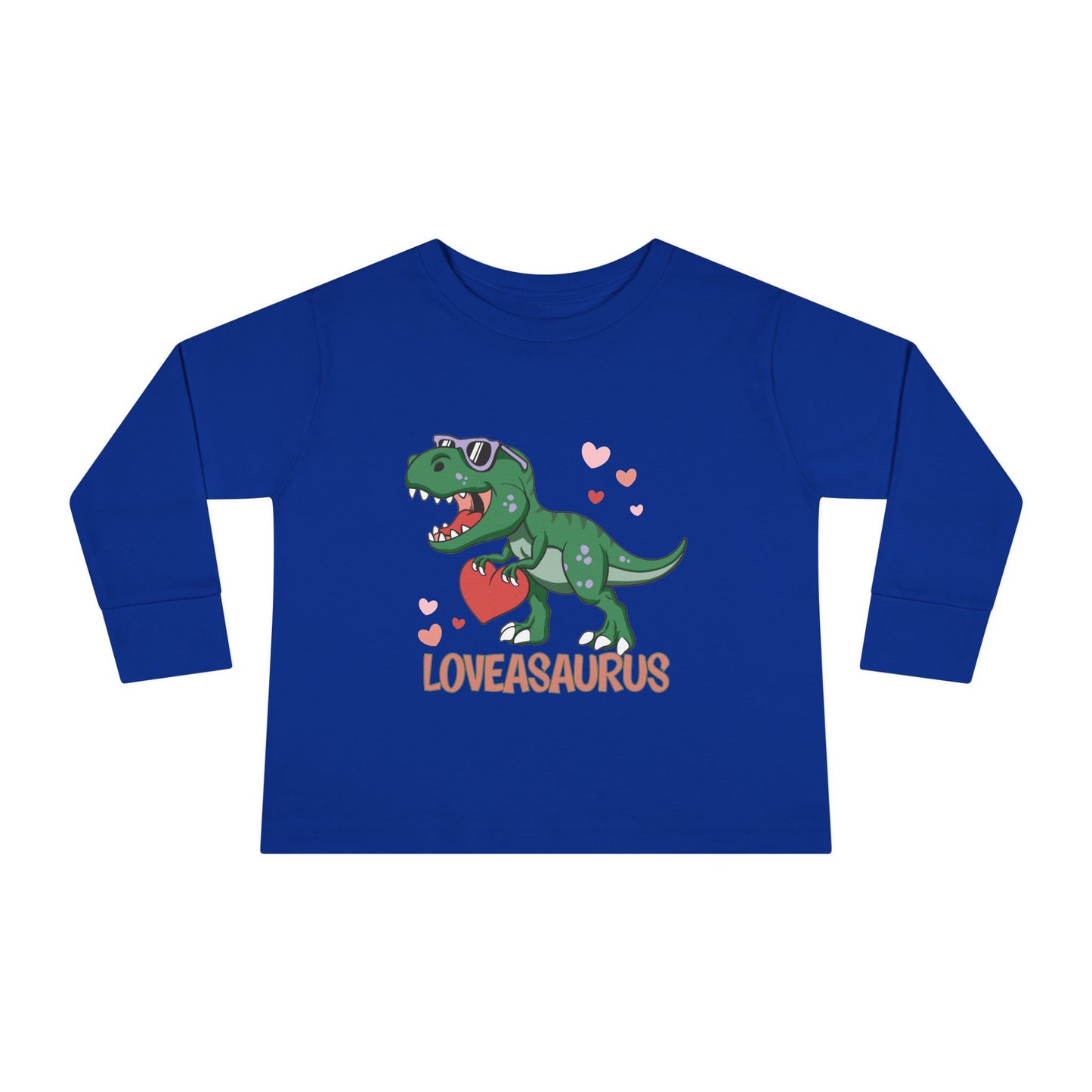 Loveasaurus Dinosaur Valentine Toddler Long Sleeve Tee