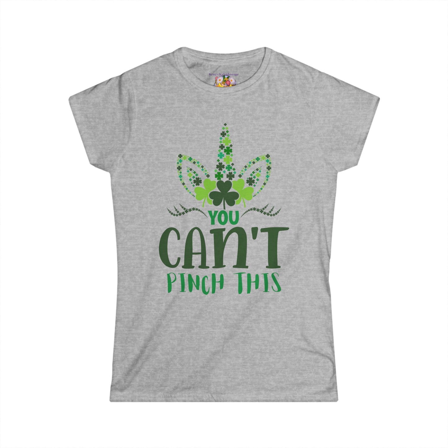 Women's St Patricks Day Unicorn Cant Pinch This Softstyle Tee