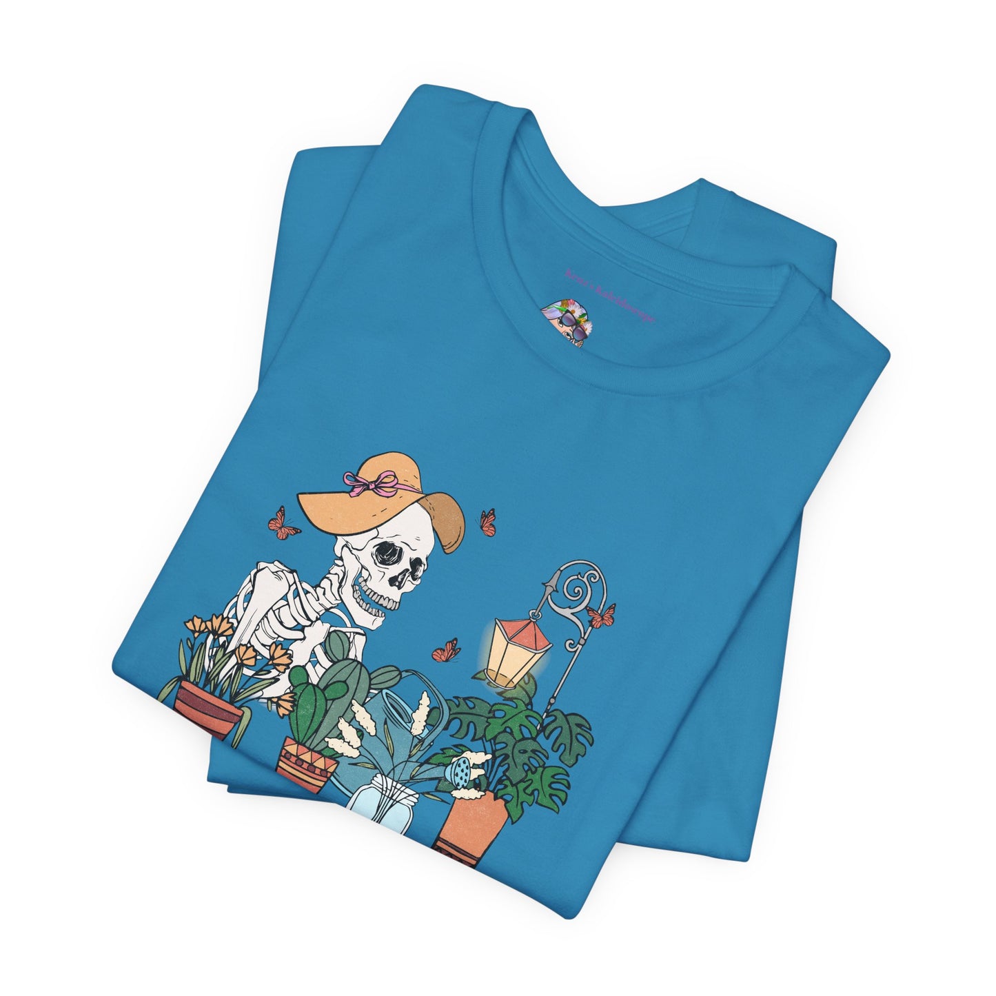 Plants, The Gardener, Skeleton, Springtime, Gardening, XS-3XL Unisex Jersey Short Sleeve Tee