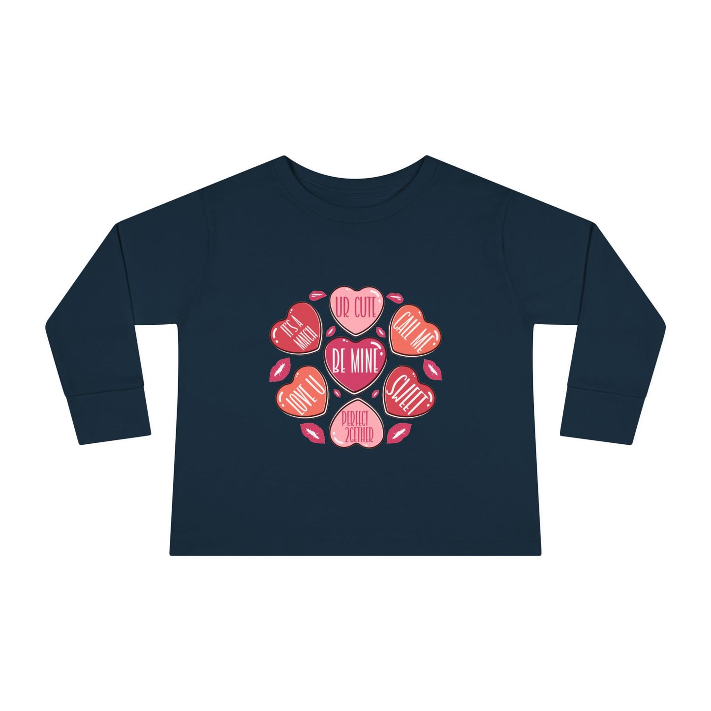Conversation Hearts Valentines Day Toddler Long Sleeve Tee