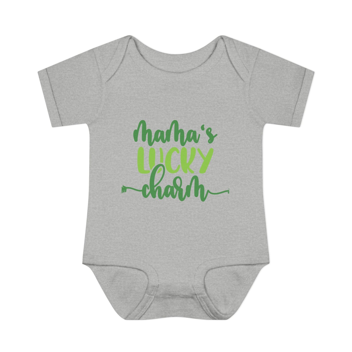 Mama's Lucky Charm St Patricks Day Infant Onesie Baby Rib Bodysuit