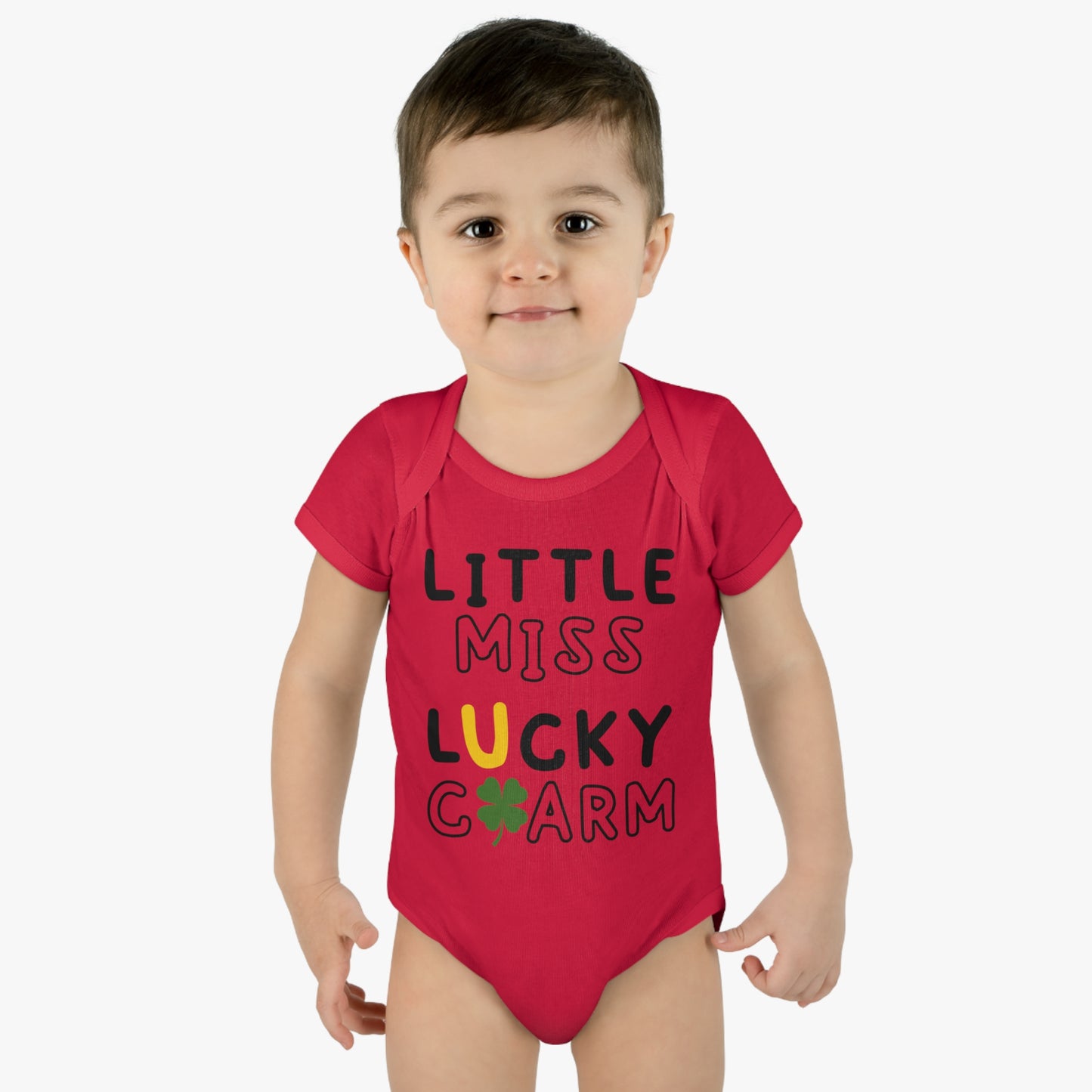 St Patricks Little Miss Lucky Charm Infant Onesie Baby Rib Bodysuit