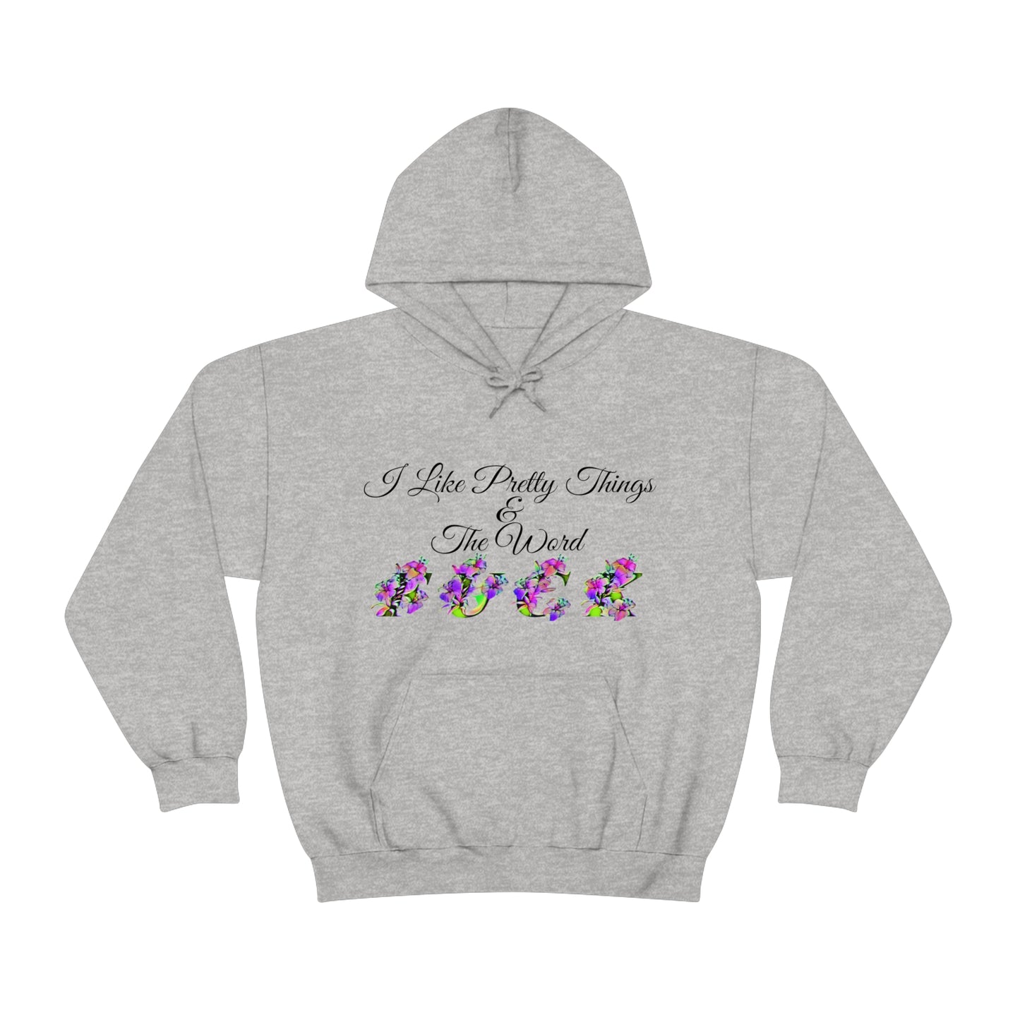 I Like Pretty Things and the word F*ck, S-5XL, Unisex Heavy Blend™ Hooded Sweatshirt