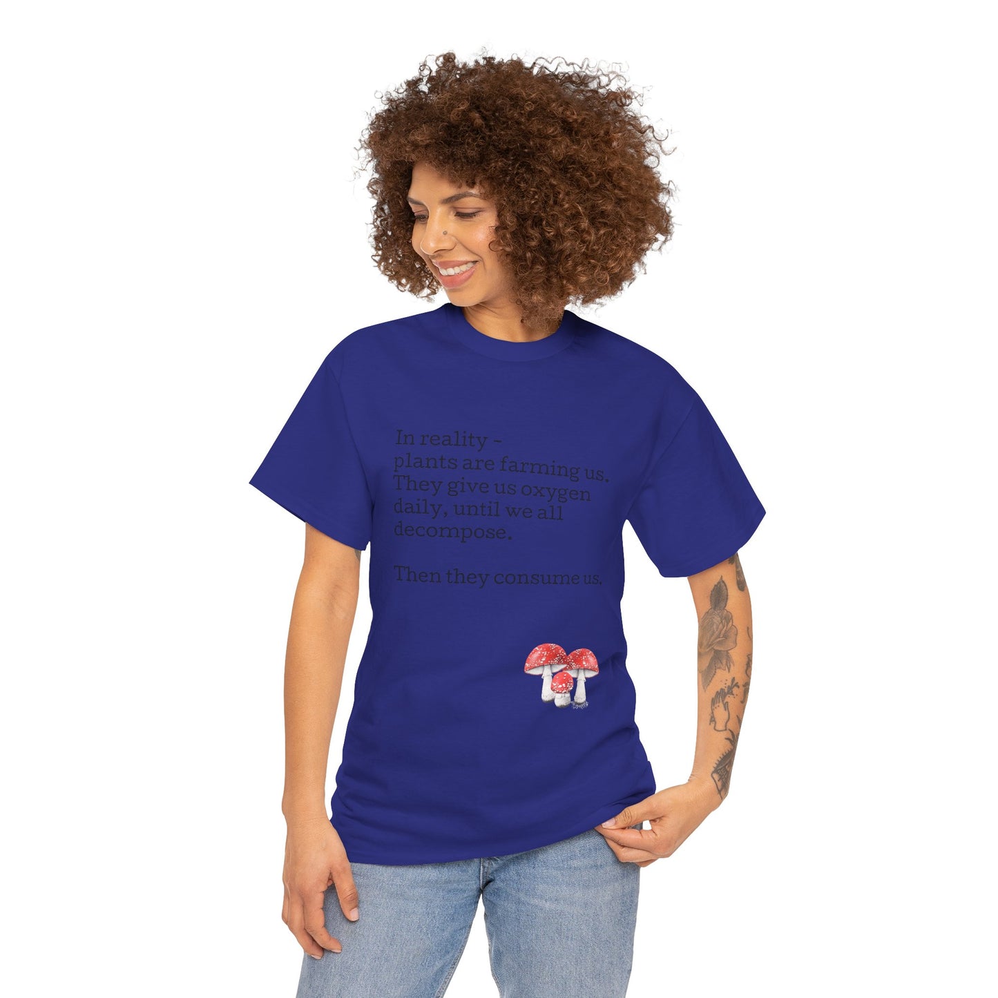 Plantfood, mushrooms s, m, l, xl, 2xl, 3xl, 4xl, 5xl Unisex Heavy Cotton Tee