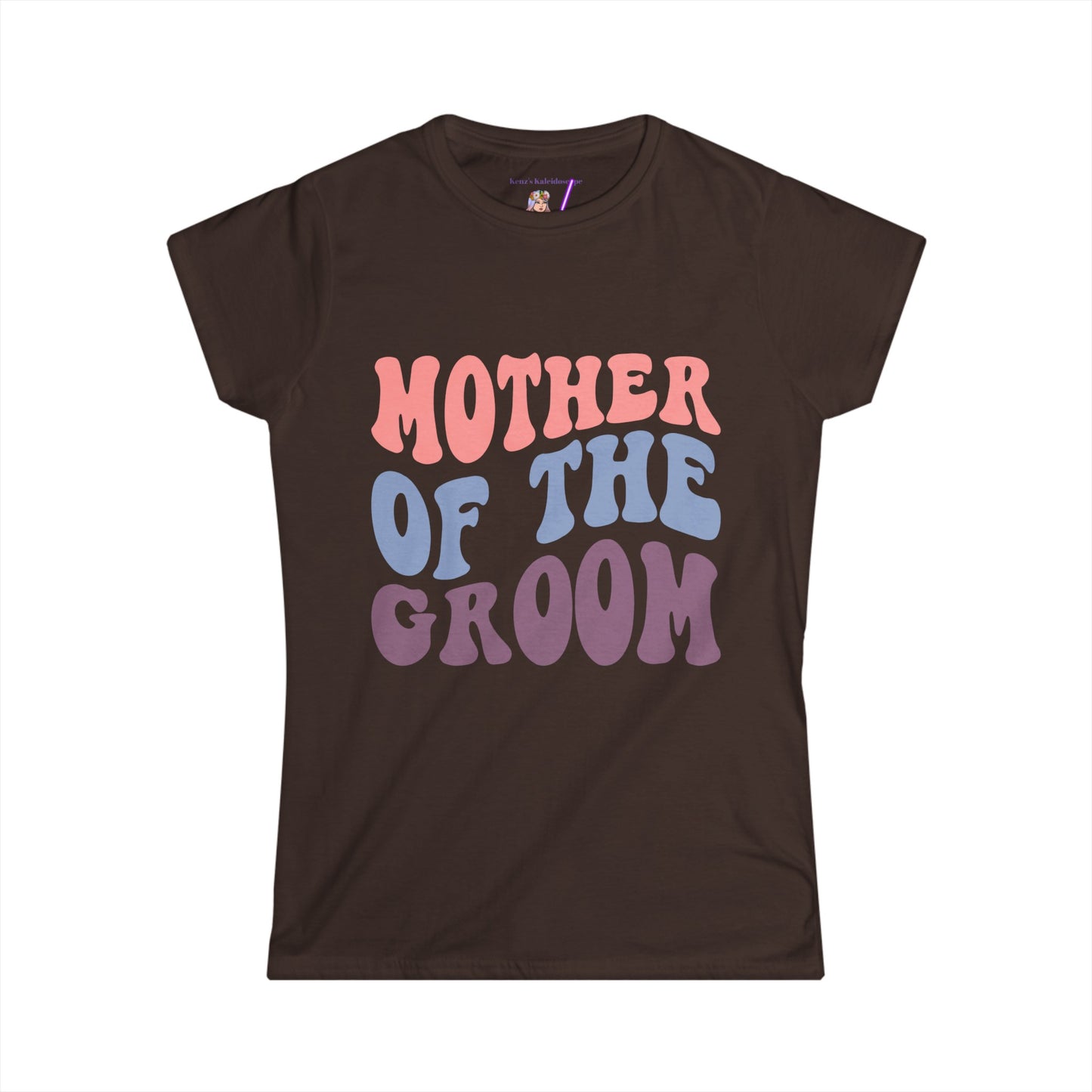Mother of the Groom Retro Repeat, S-2XL Women's Softstyle Tee