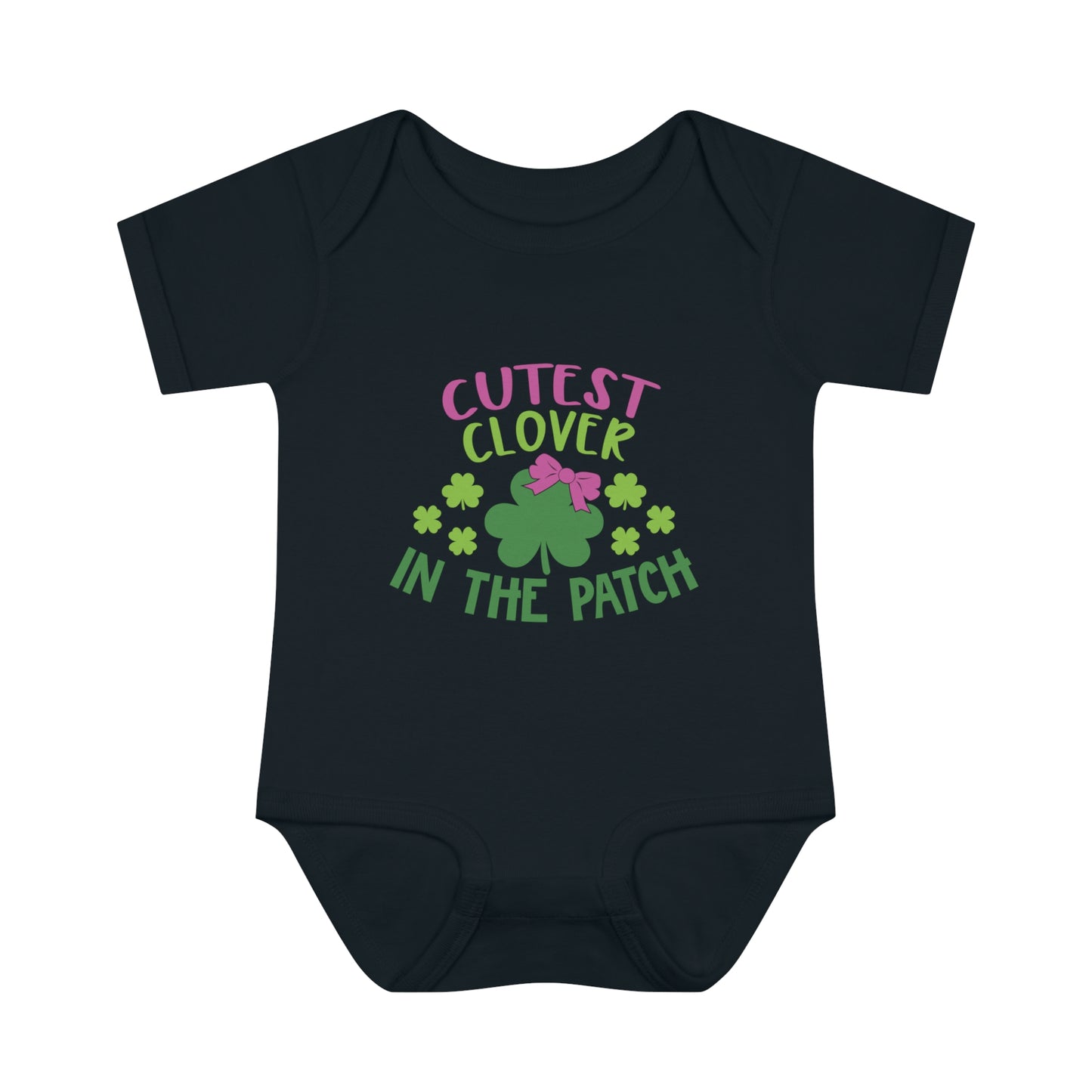 St Patricks Day Cutest Clover in the Patch Infant Onesie Baby Rib Bodysuit