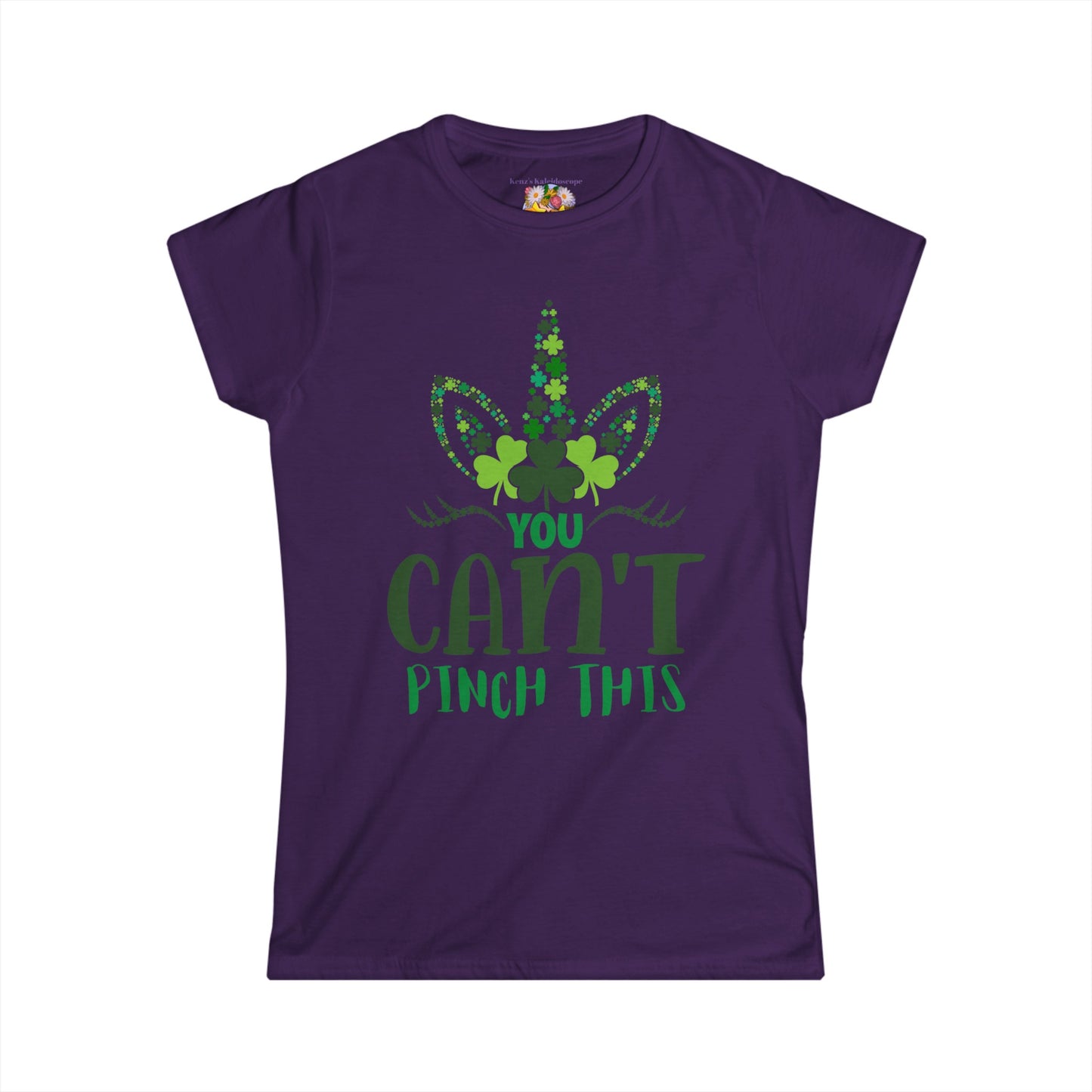 Women's St Patricks Day Unicorn Cant Pinch This Softstyle Tee