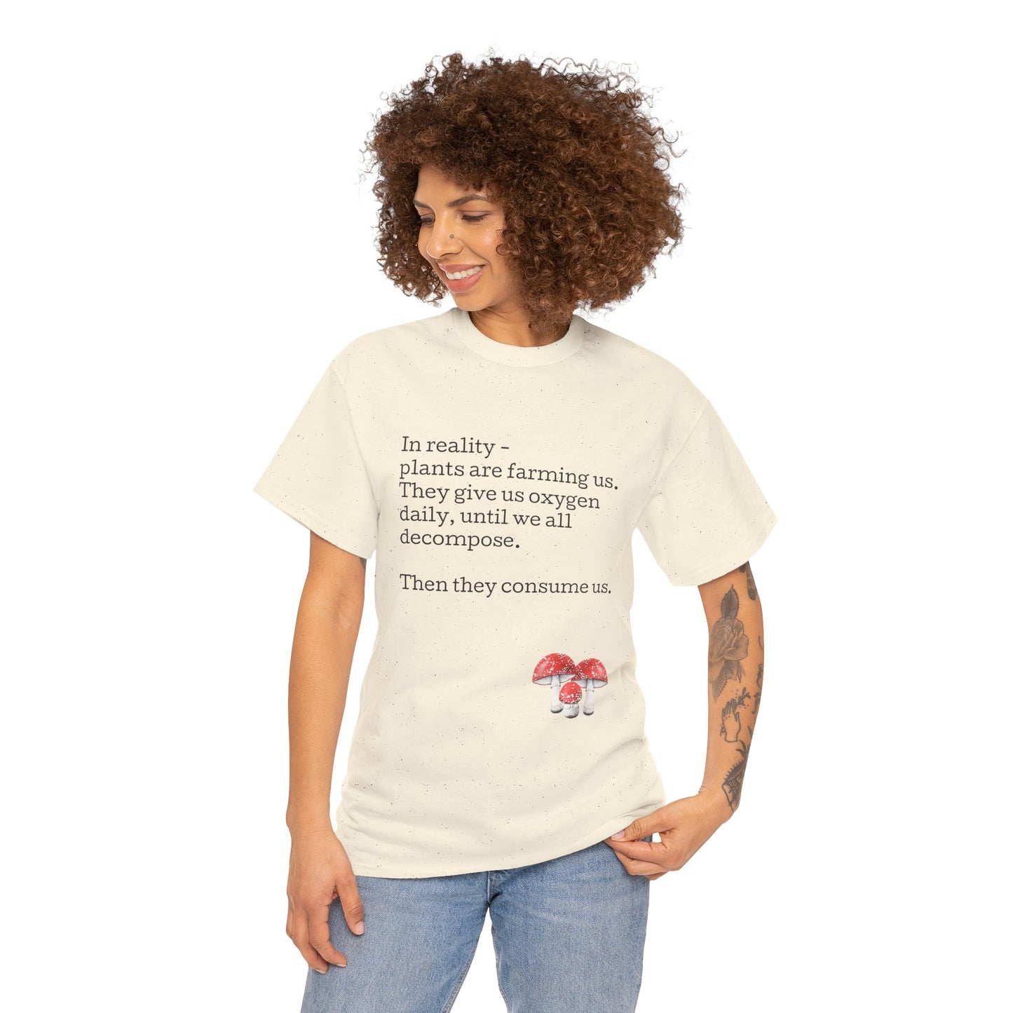 Plantfood, mushrooms s, m, l, xl, 2xl, 3xl, 4xl, 5xl Unisex Heavy Cotton Tee