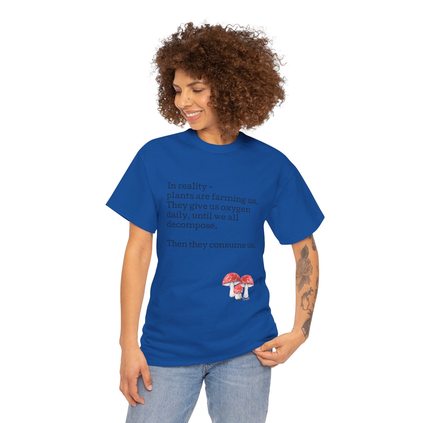 Plantfood, mushrooms s, m, l, xl, 2xl, 3xl, 4xl, 5xl Unisex Heavy Cotton Tee