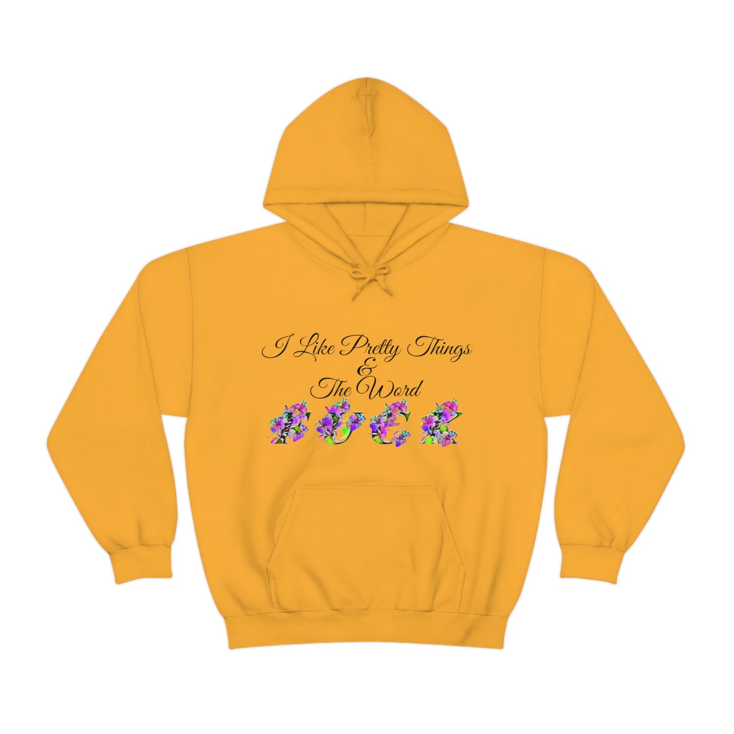 I Like Pretty Things and the word F*ck, S-5XL, Unisex Heavy Blend™ Hooded Sweatshirt