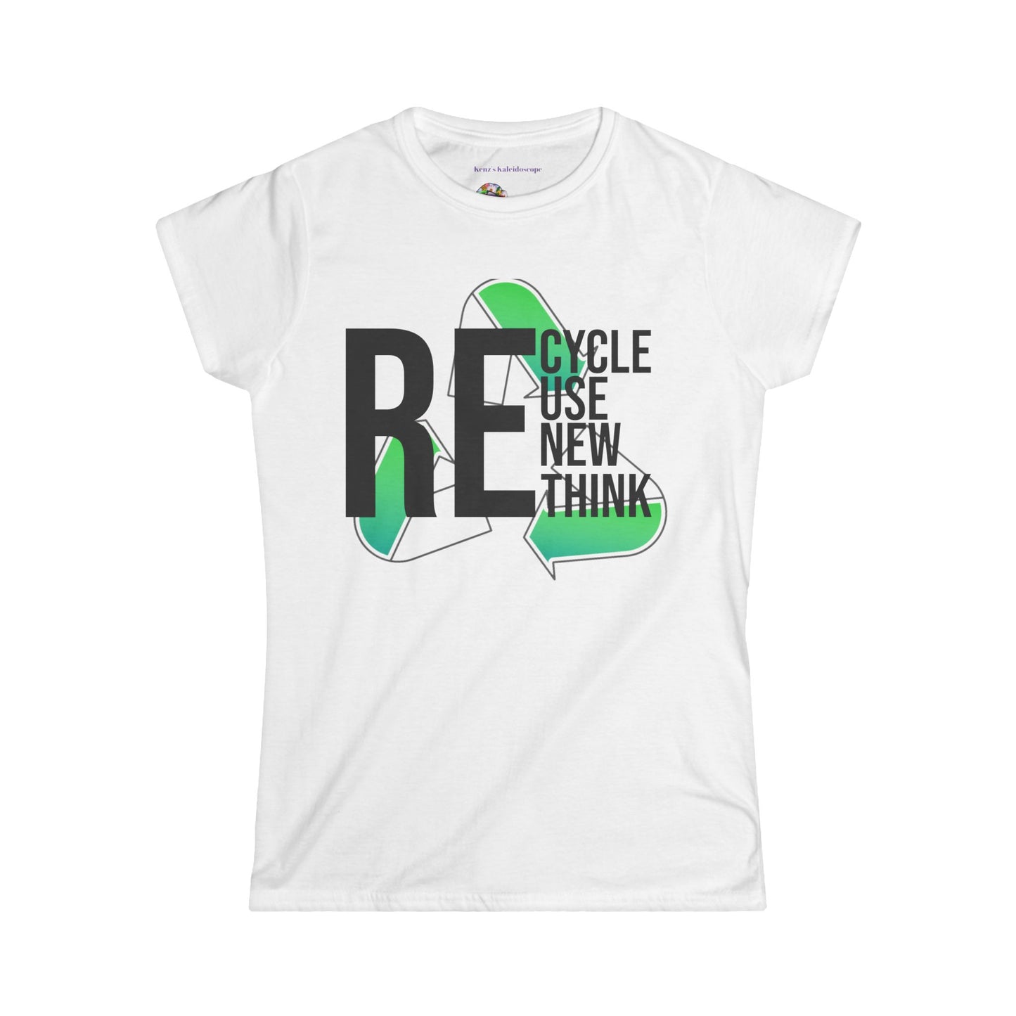 Recycle, Reuse, Renew, Rethink, XS-2XL, Women's Softstyle Tee