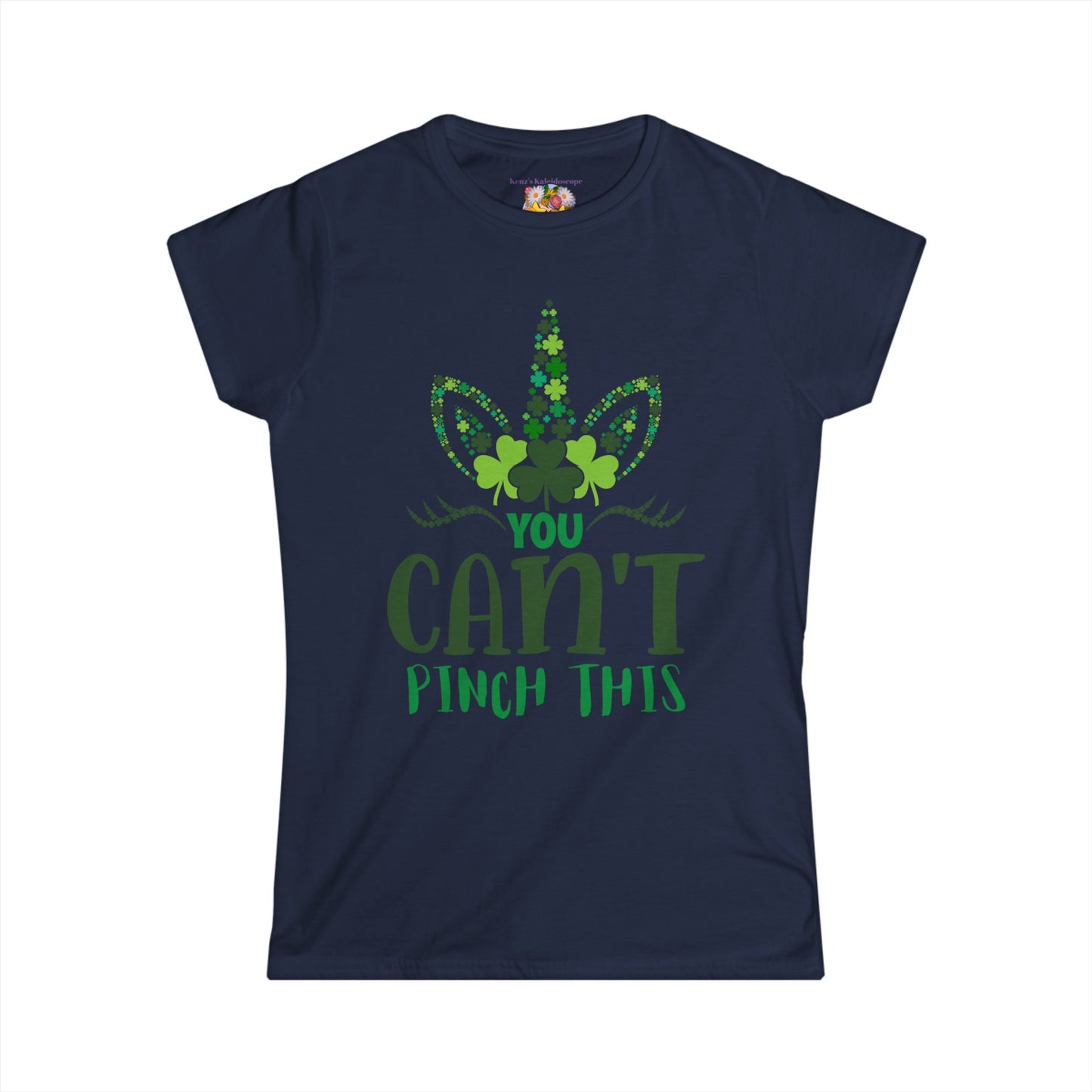 Women's St Patricks Day Unicorn Cant Pinch This Softstyle Tee
