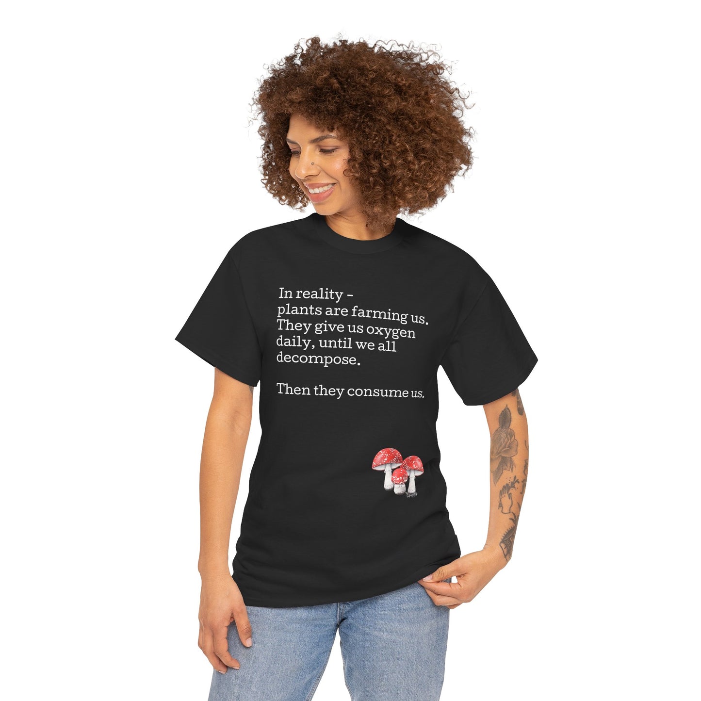 Plantfood, mushrooms s, m, l, xl, 2xl, 3xl, 4xl, 5xl Unisex Heavy Cotton Tee