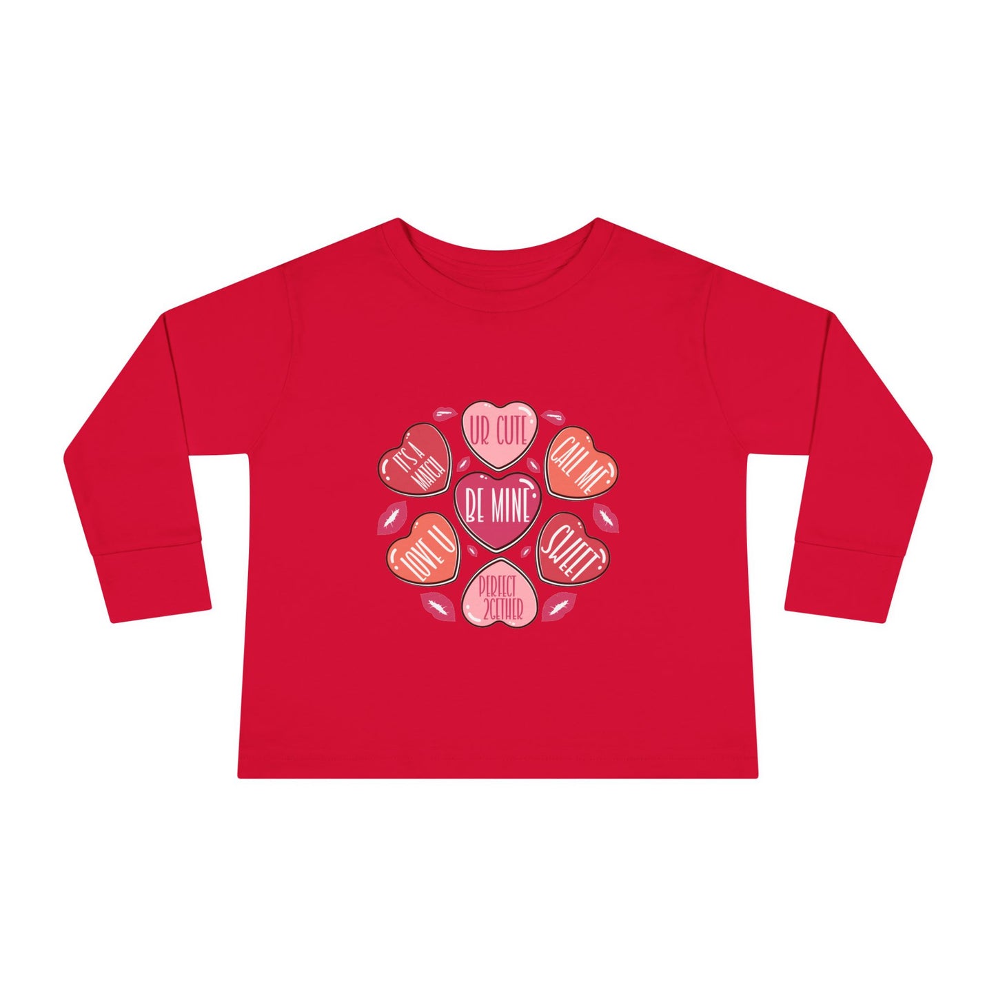 Conversation Hearts Valentines Day Toddler Long Sleeve Tee