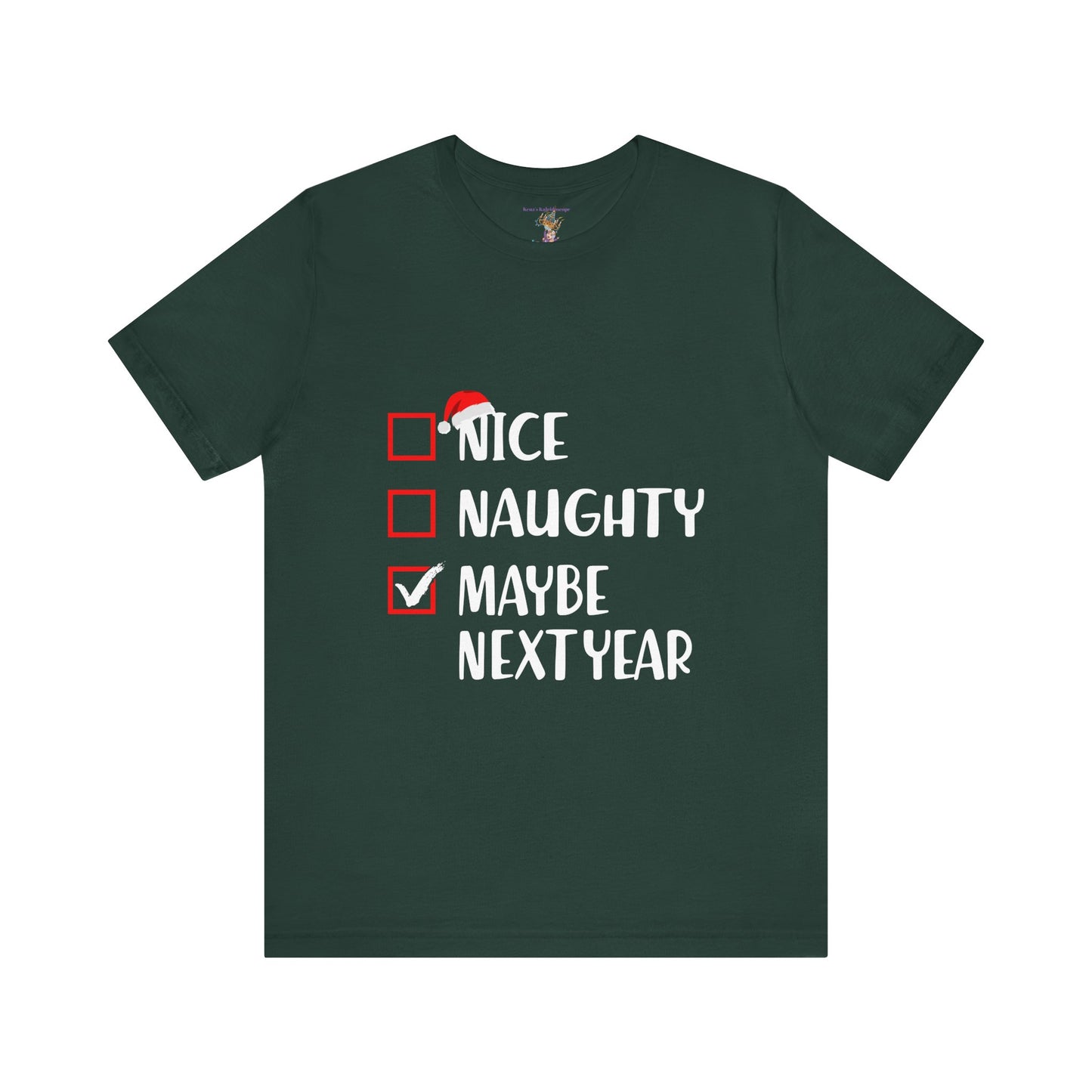 Nice Naughty Maybe Next Year Checklist Unisex Jersey Short Sleeve Tee