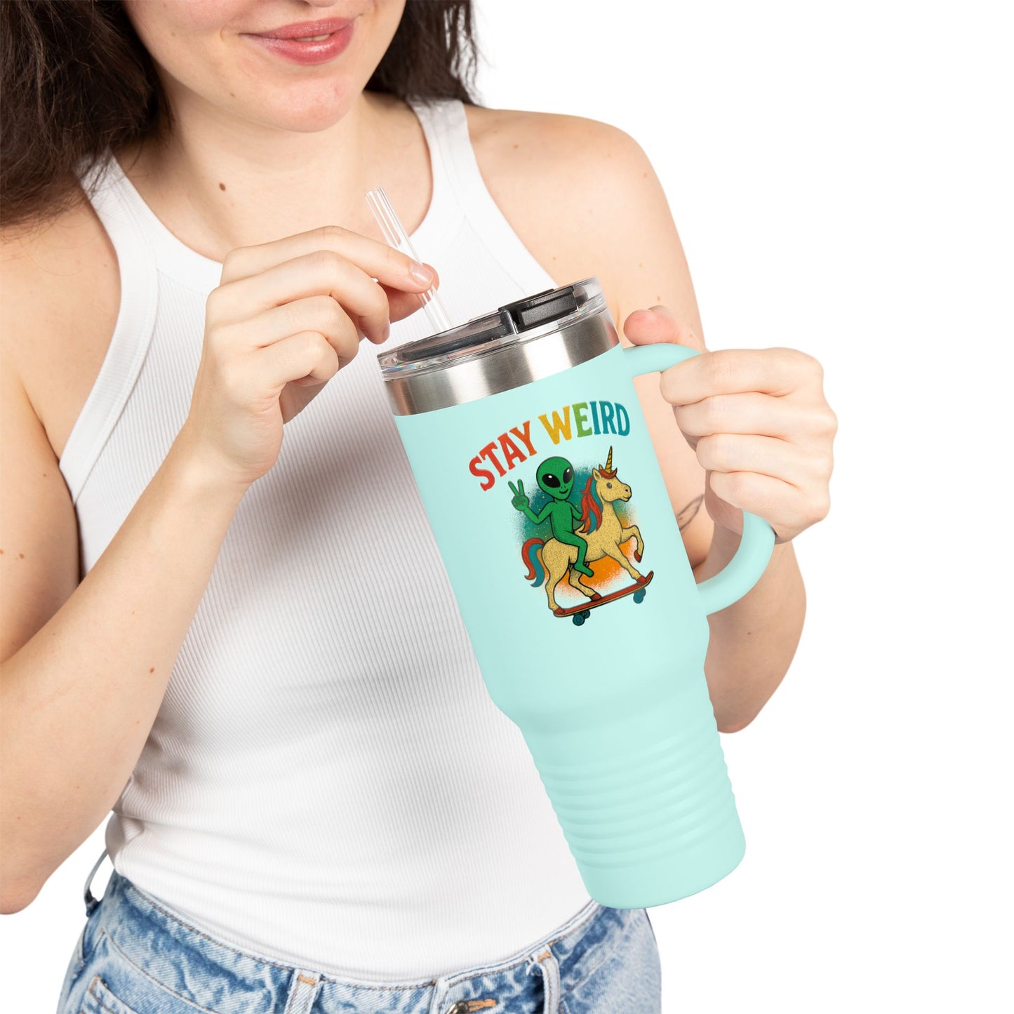 Aliens & Unicorns Stay Weird Insulated Travel Mug, 40oz