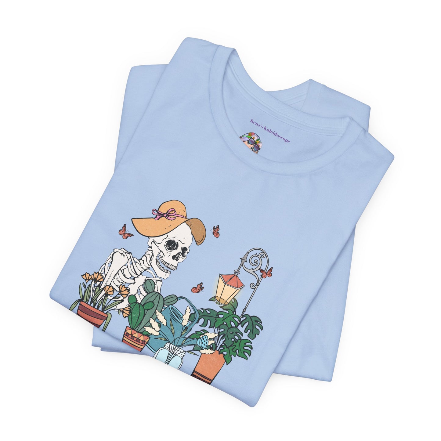 Plants, The Gardener, Skeleton, Springtime, Gardening, XS-3XL Unisex Jersey Short Sleeve Tee