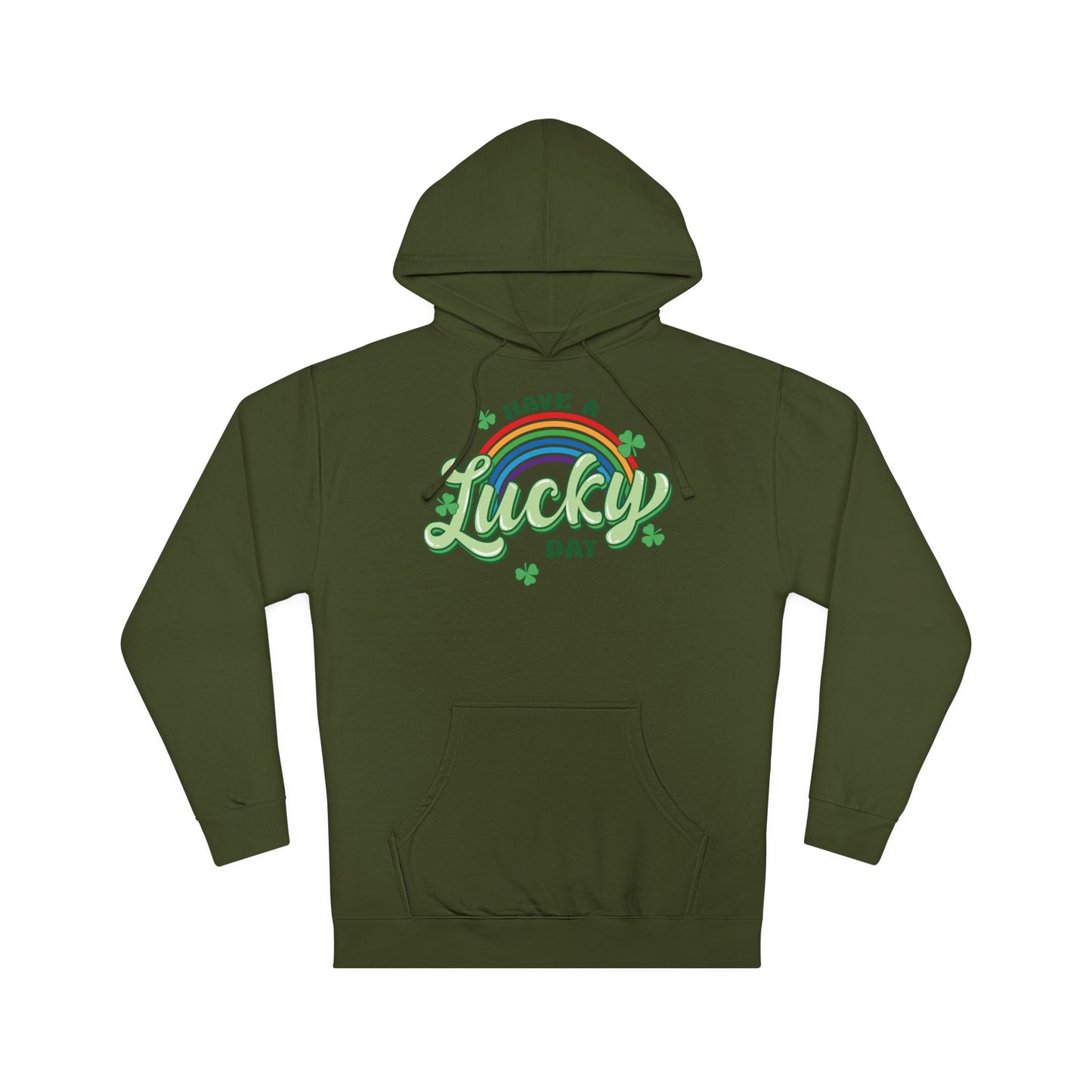 Unisex Four Leaf St Patricks Day Lucky Charm Rainbow Clover Hoodie
