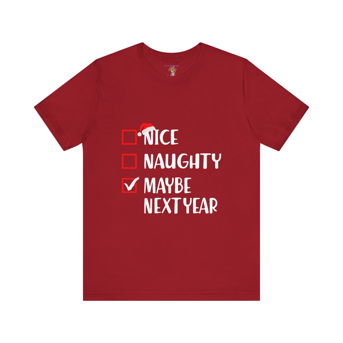 Nice Naughty Maybe Next Year Checklist Unisex Jersey Short Sleeve Tee