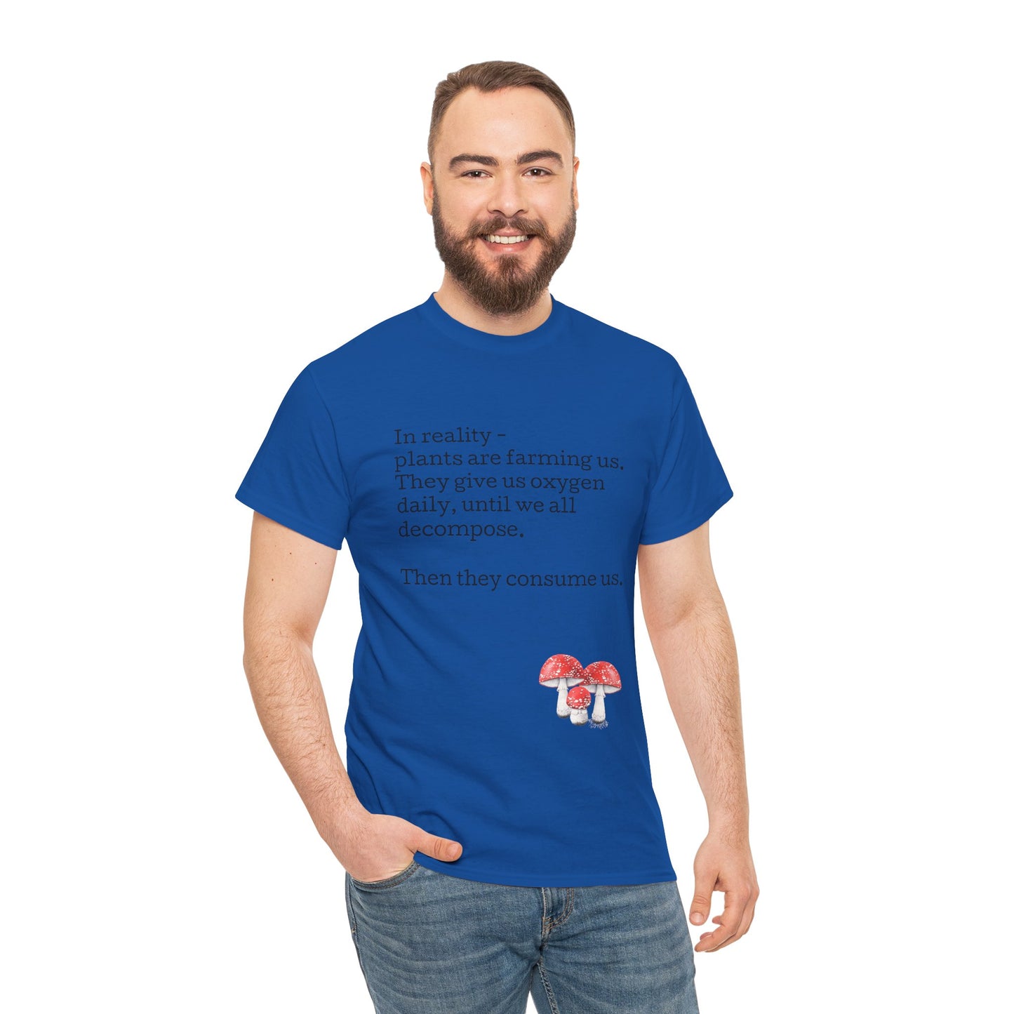 Plantfood, mushrooms s, m, l, xl, 2xl, 3xl, 4xl, 5xl Unisex Heavy Cotton Tee