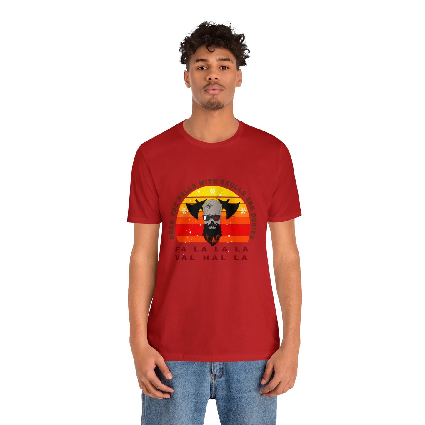Viking Christmas Fa La La Valhalla Holiday Unisex Jersey Short Sleeve Tee