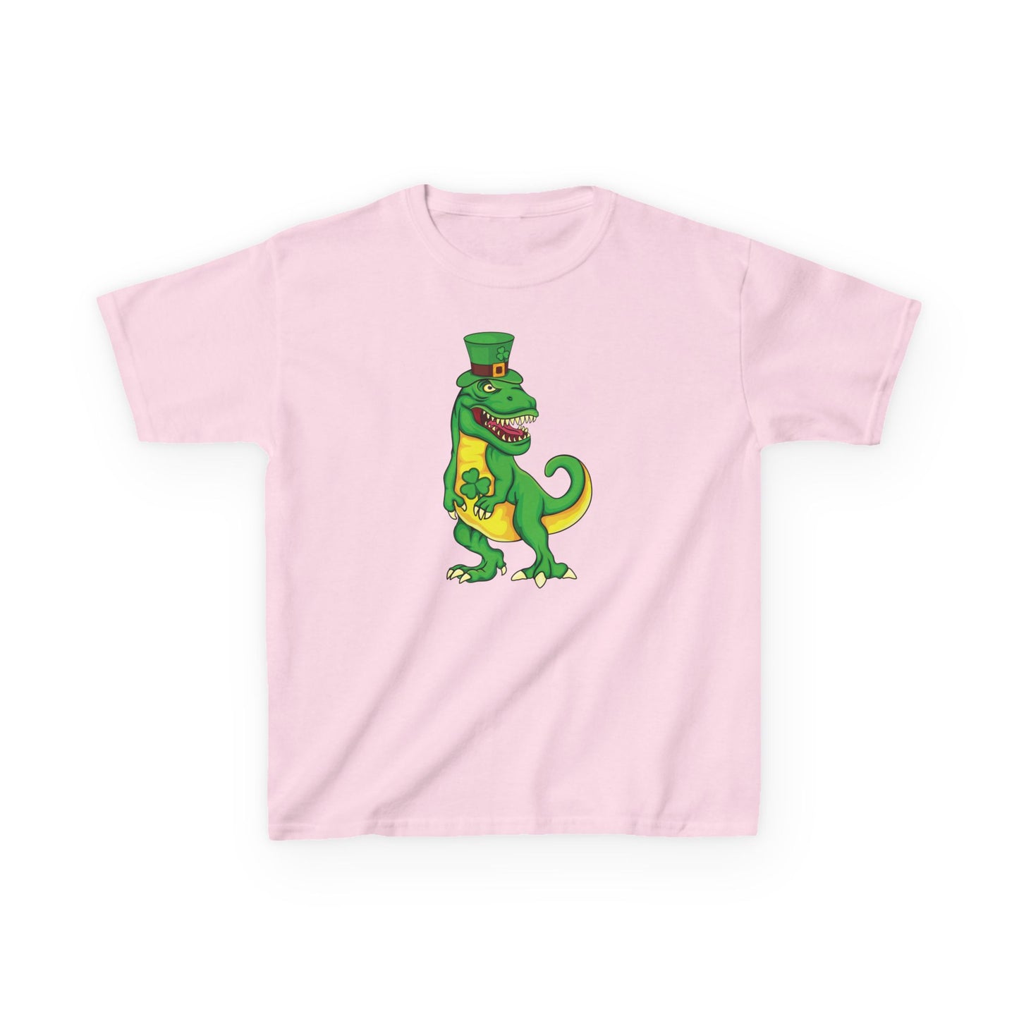 St Pat-Rex Day St Patricks Day Dino Kids Heavy Cotton Tee