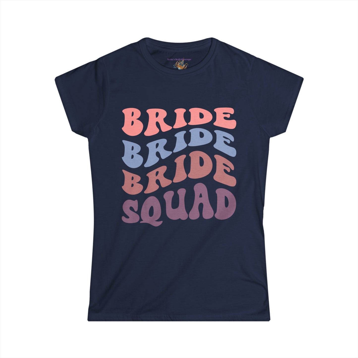 Bride Squad Retro Repeat, S-2XL, Women's Softstyle Tee