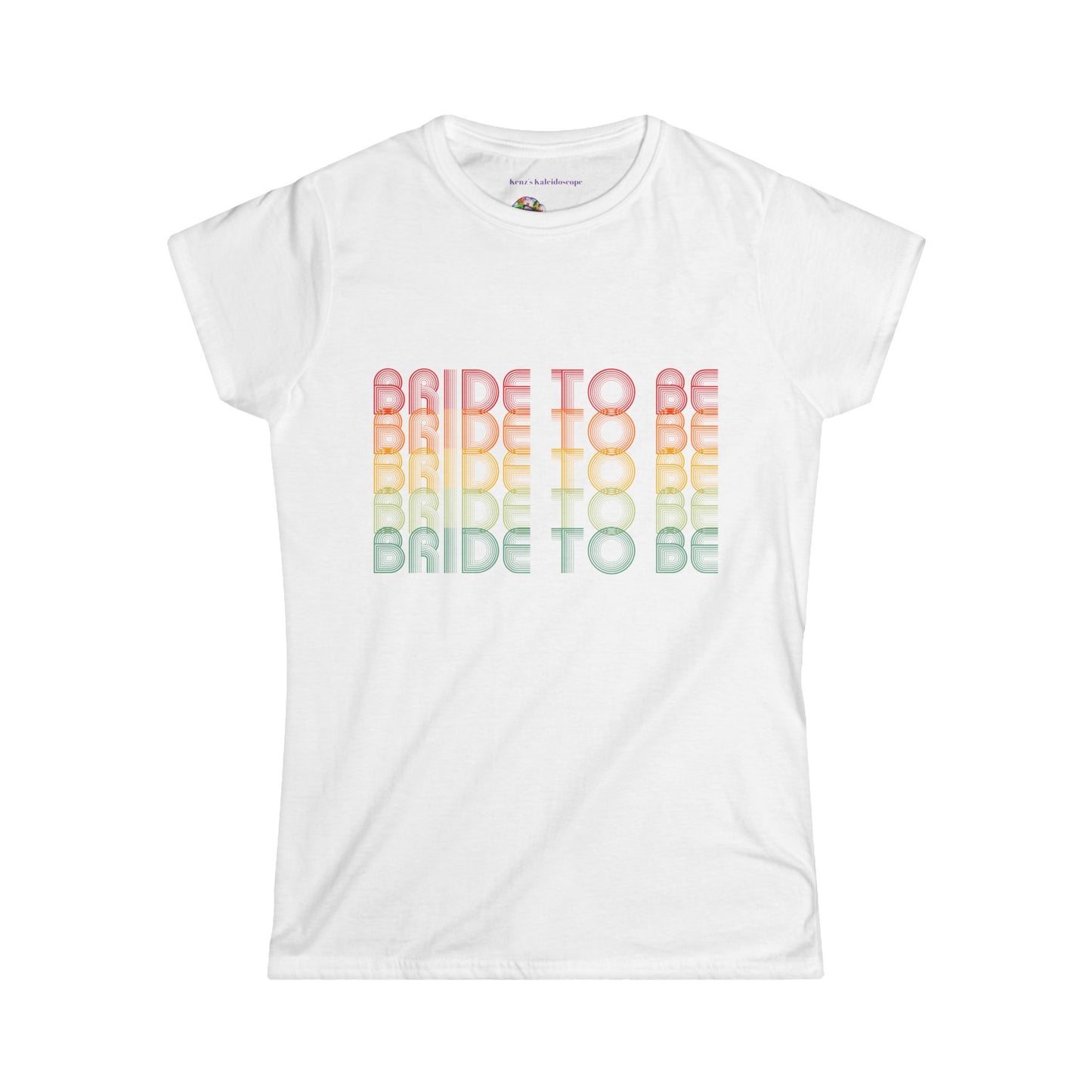 Bride to Be Retro Fade Engagement Party Bachelorette Party, S-2XL, Women's Softstyle Tee