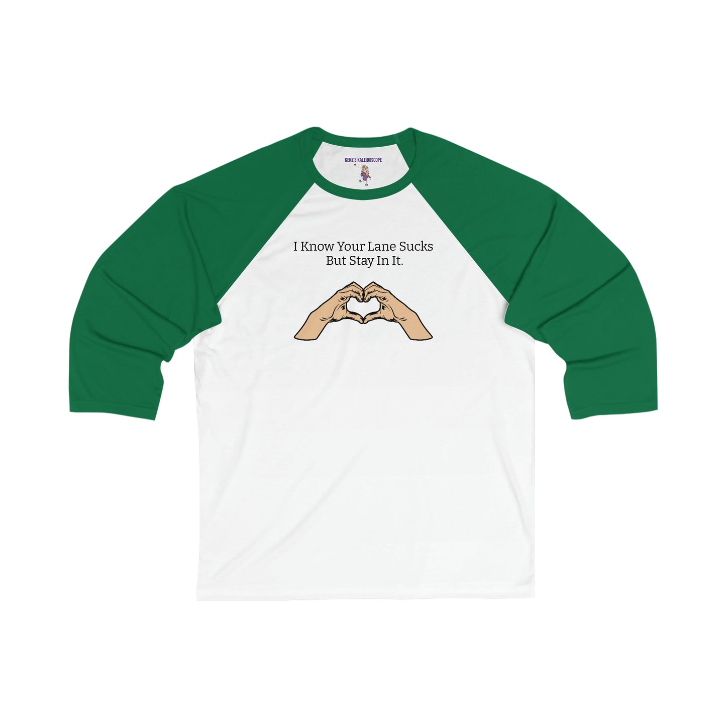 Your Lane Sucks, Stay In Your Lane, S-2XL, Unisex 34 Sleeve Baseball Tee