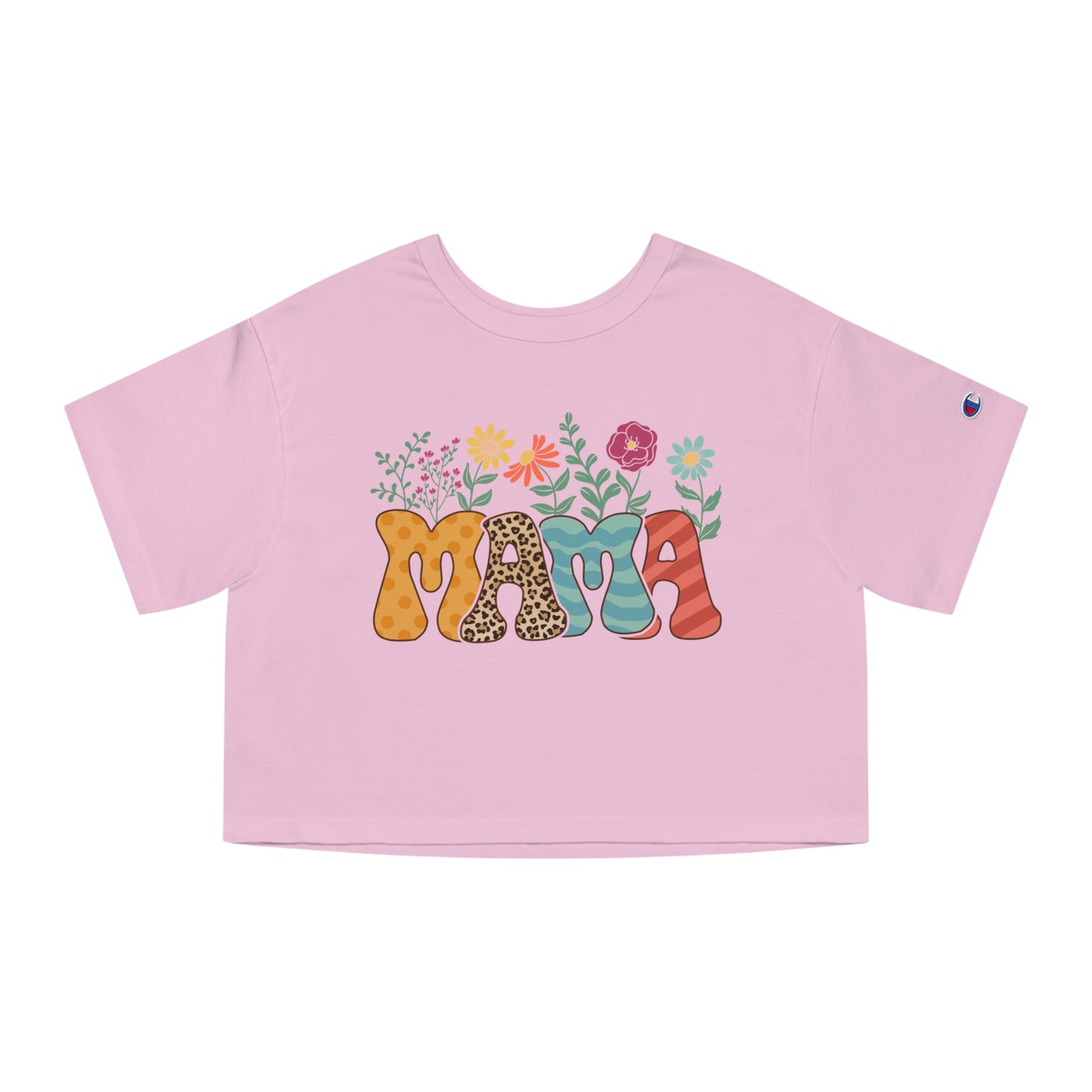 Mother's Day, Mama w/ Flowers, XS-2XL, Champion Women's Heritage Cropped T-Shirt