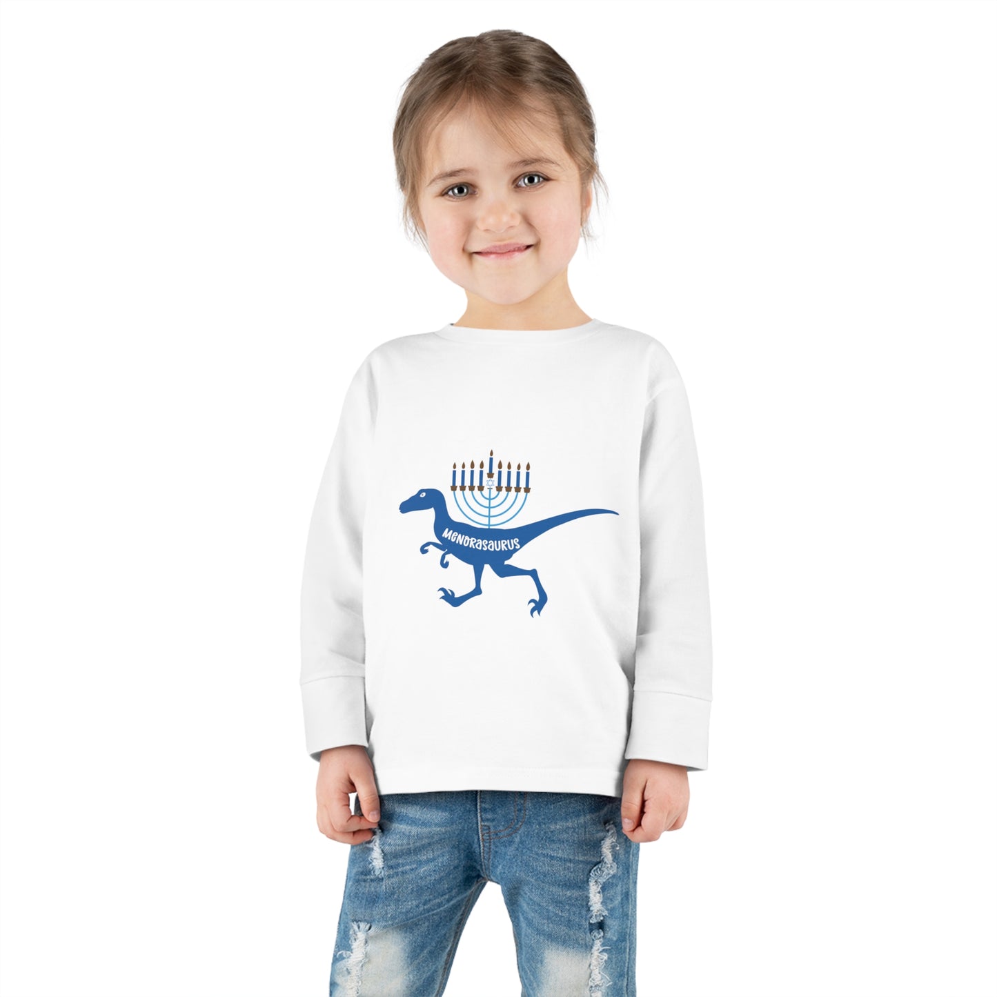 Menorahsaurus holidayToddler Long Sleeve Tee