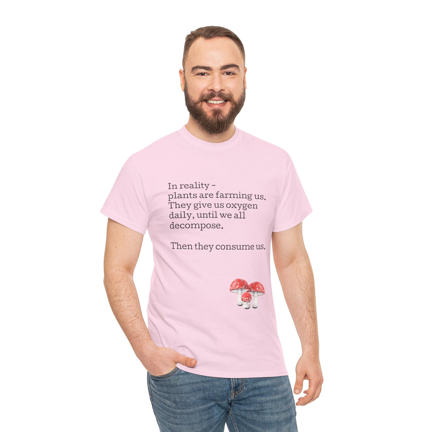 Plantfood, mushrooms s, m, l, xl, 2xl, 3xl, 4xl, 5xl Unisex Heavy Cotton Tee