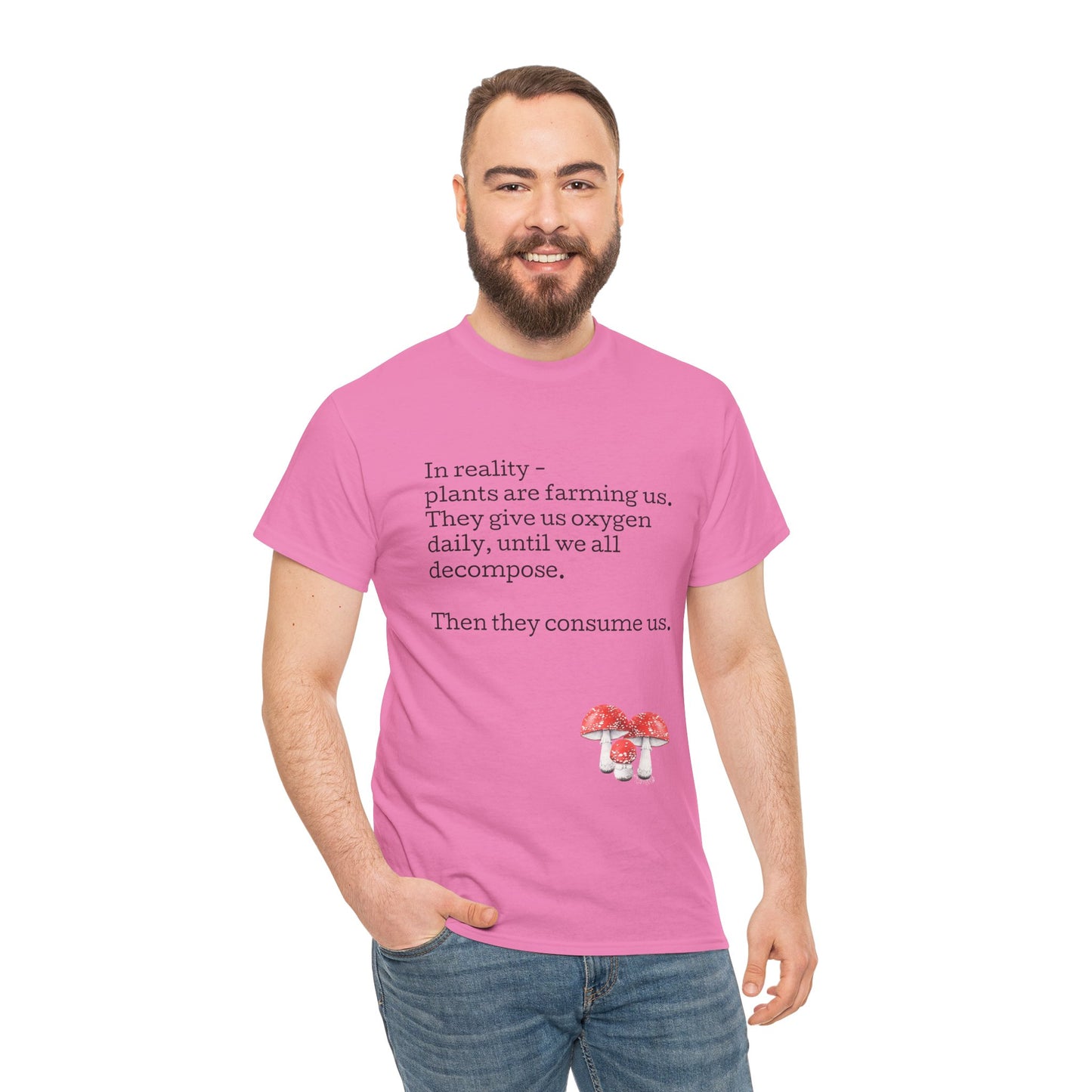 Plantfood, mushrooms s, m, l, xl, 2xl, 3xl, 4xl, 5xl Unisex Heavy Cotton Tee