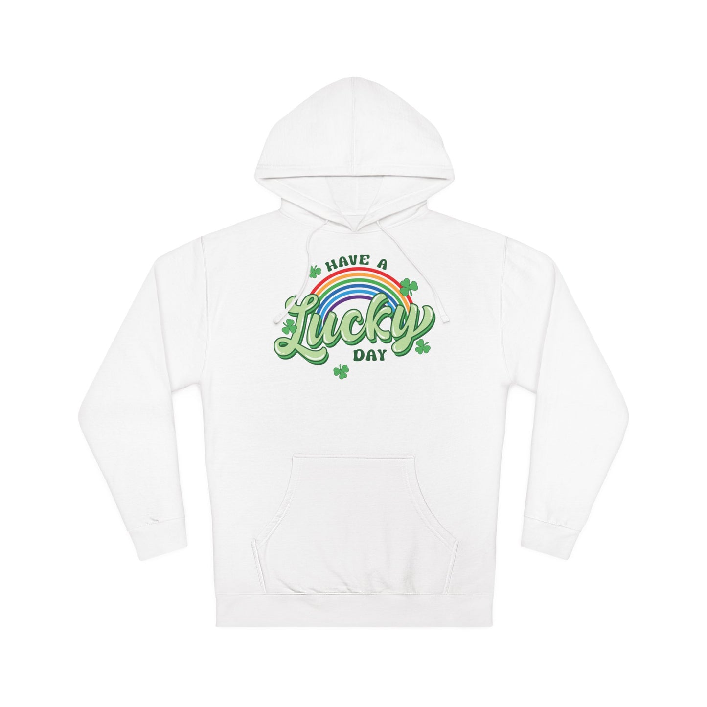 Unisex Four Leaf St Patricks Day Lucky Charm Rainbow Clover Hoodie