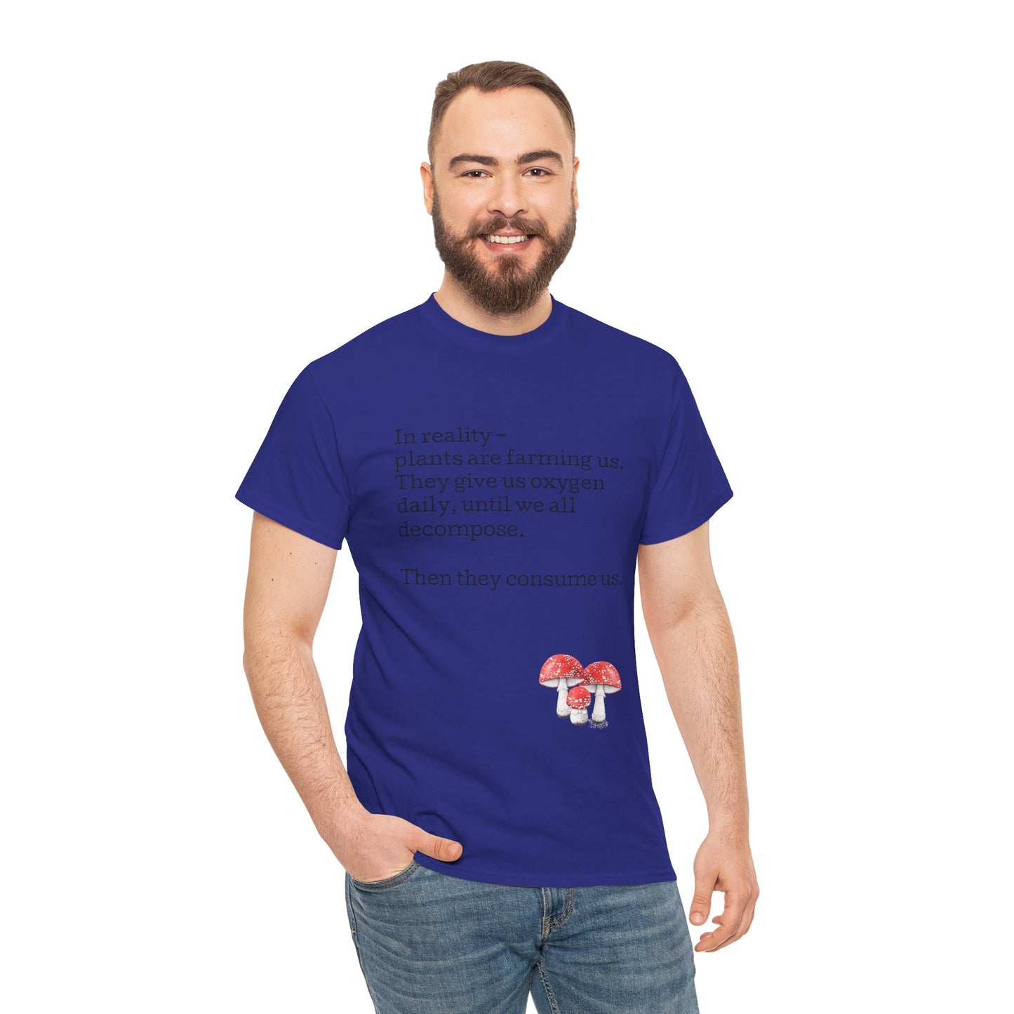 Plantfood, mushrooms s, m, l, xl, 2xl, 3xl, 4xl, 5xl Unisex Heavy Cotton Tee