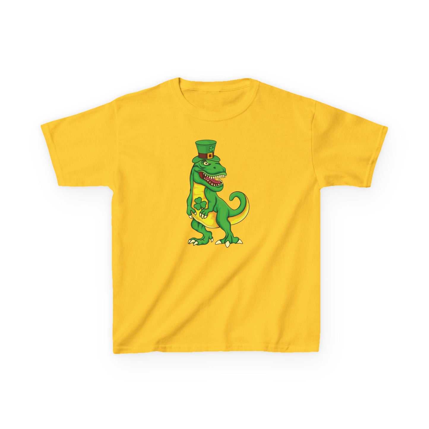St Pat-Rex Day St Patricks Day Dino Kids Heavy Cotton Tee