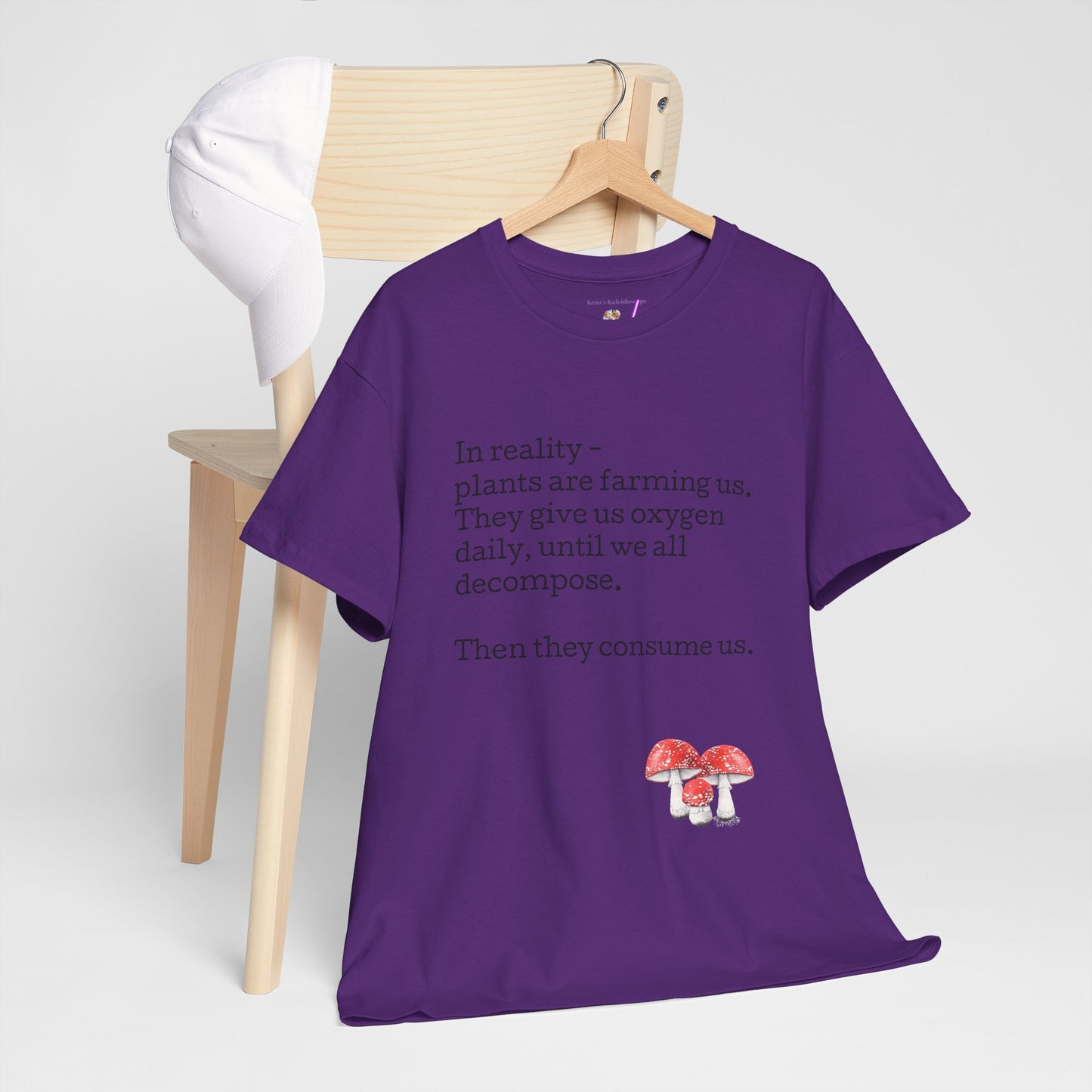 Plantfood, mushrooms s, m, l, xl, 2xl, 3xl, 4xl, 5xl Unisex Heavy Cotton Tee