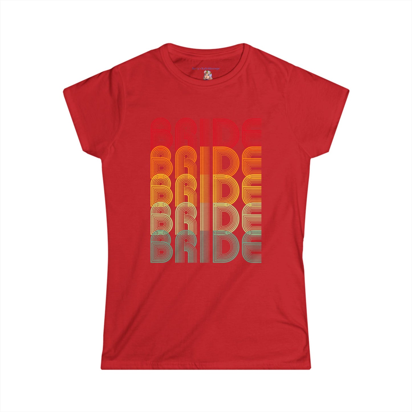 Bride Engagement Party Retro Fade Bachelorette Party Women's Softstyle Tee