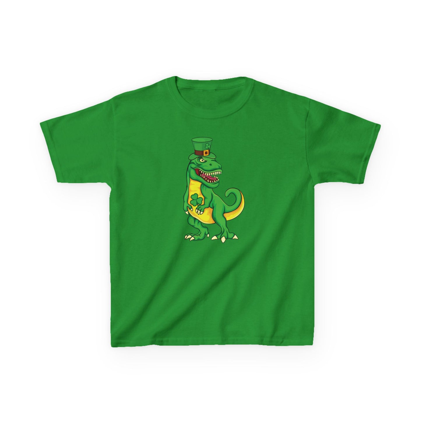 St Pat-Rex Day St Patricks Day Dino Kids Heavy Cotton Tee
