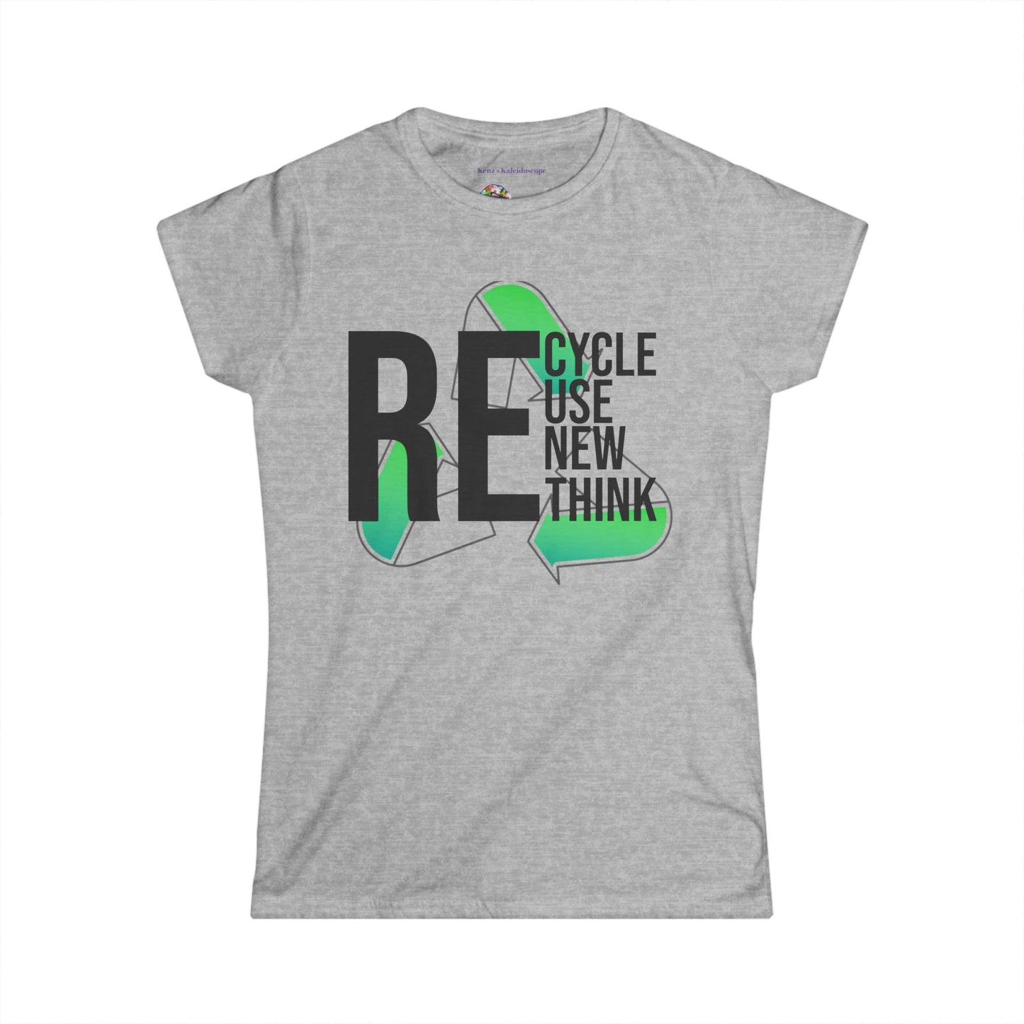 Recycle, Reuse, Renew, Rethink, XS-2XL, Women's Softstyle Tee