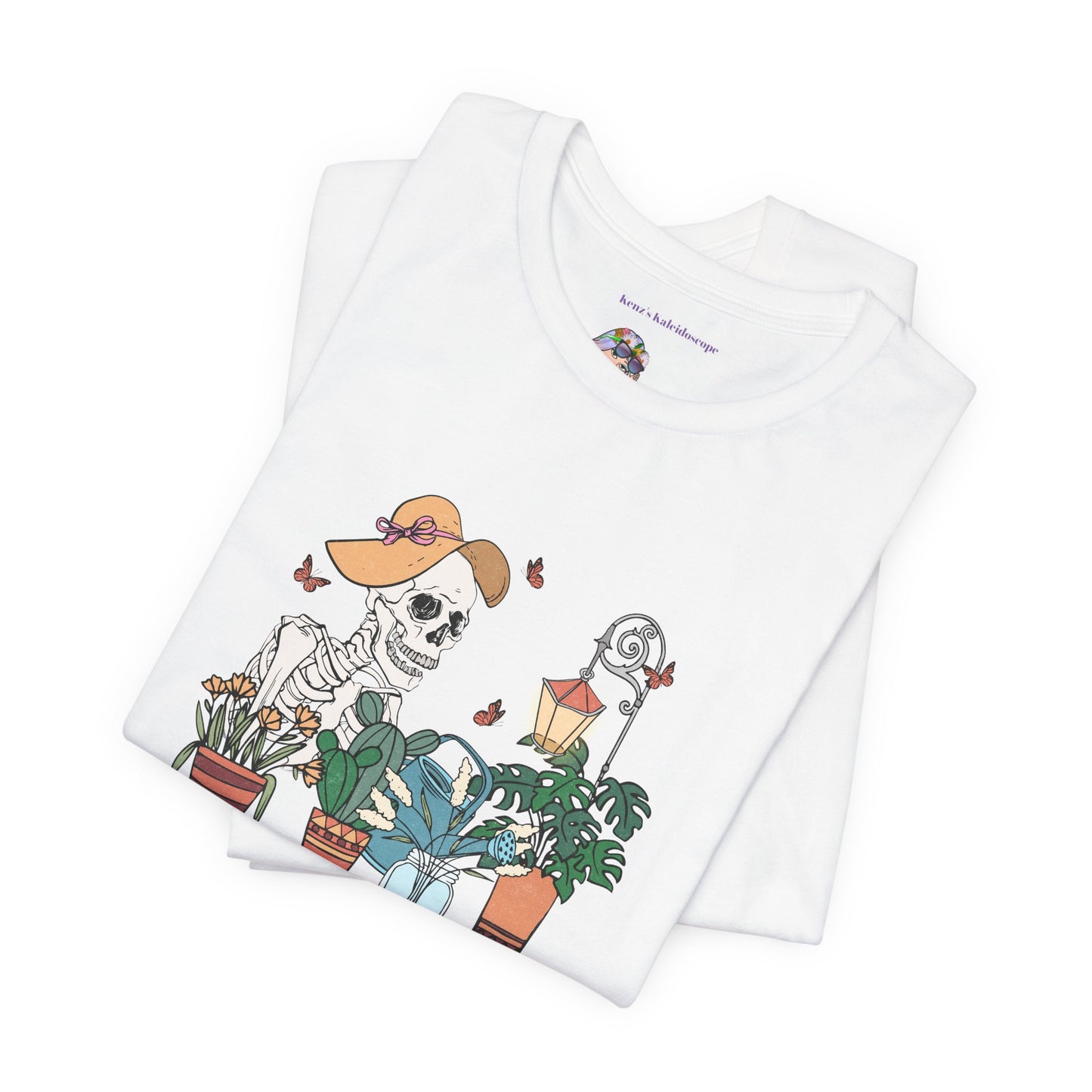 Plants, The Gardener, Skeleton, Springtime, Gardening, XS-3XL Unisex Jersey Short Sleeve Tee