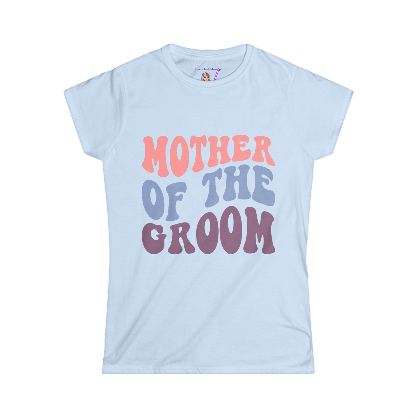 Mother of the Groom Retro Repeat, S-2XL Women's Softstyle Tee