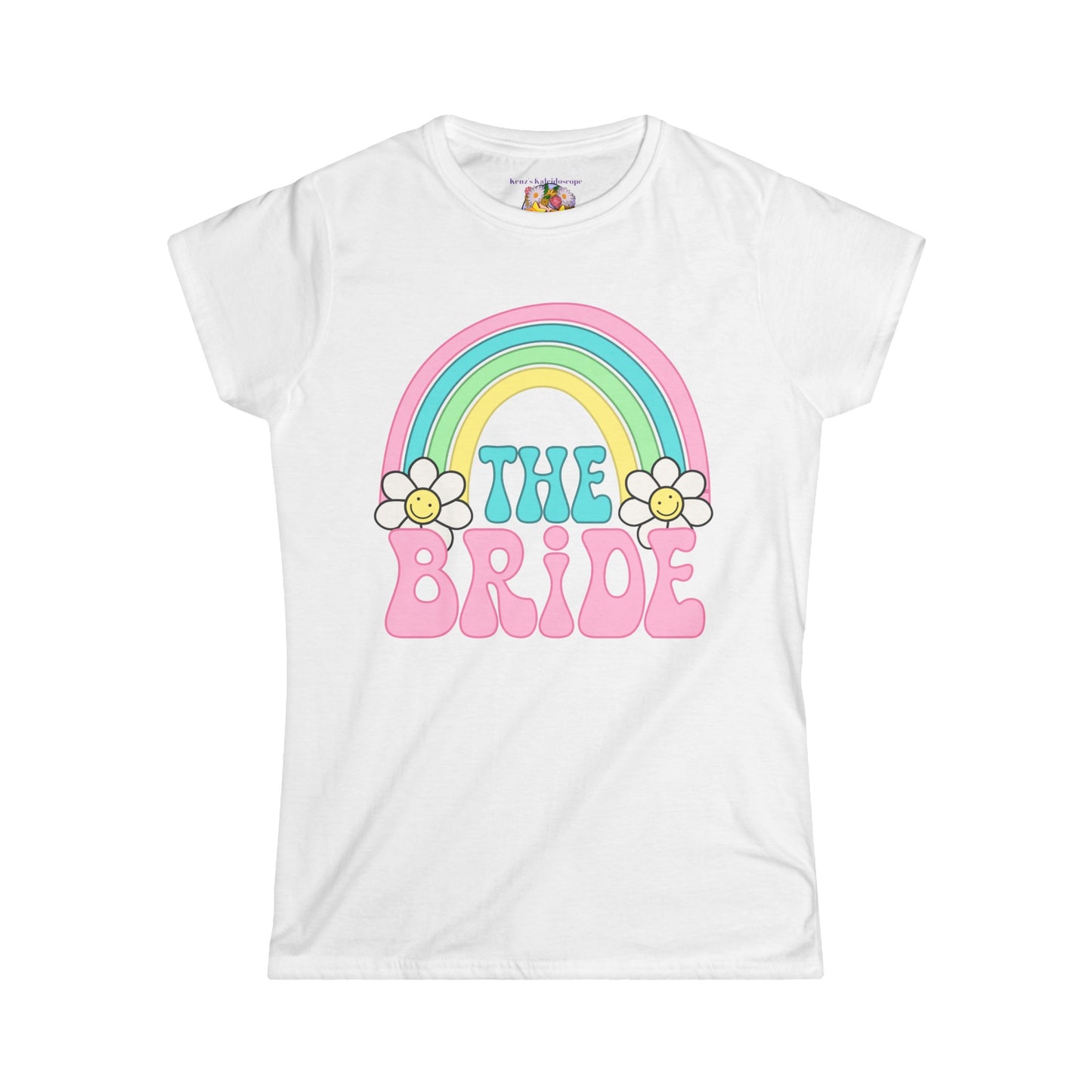 The Bride Retro Rainbow, S-2XL, Women's Softstyle Tee
