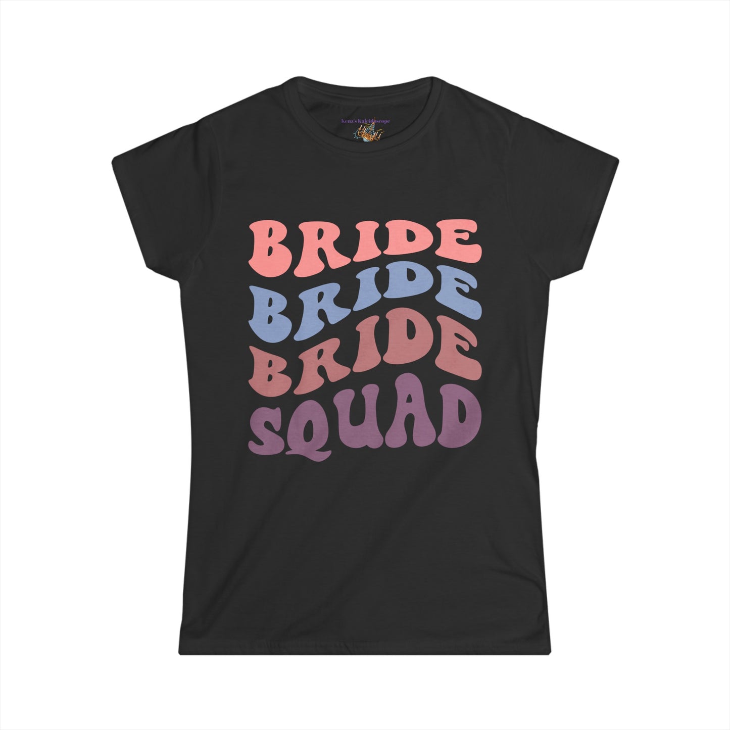 Bride Squad Retro Repeat, S-2XL, Women's Softstyle Tee