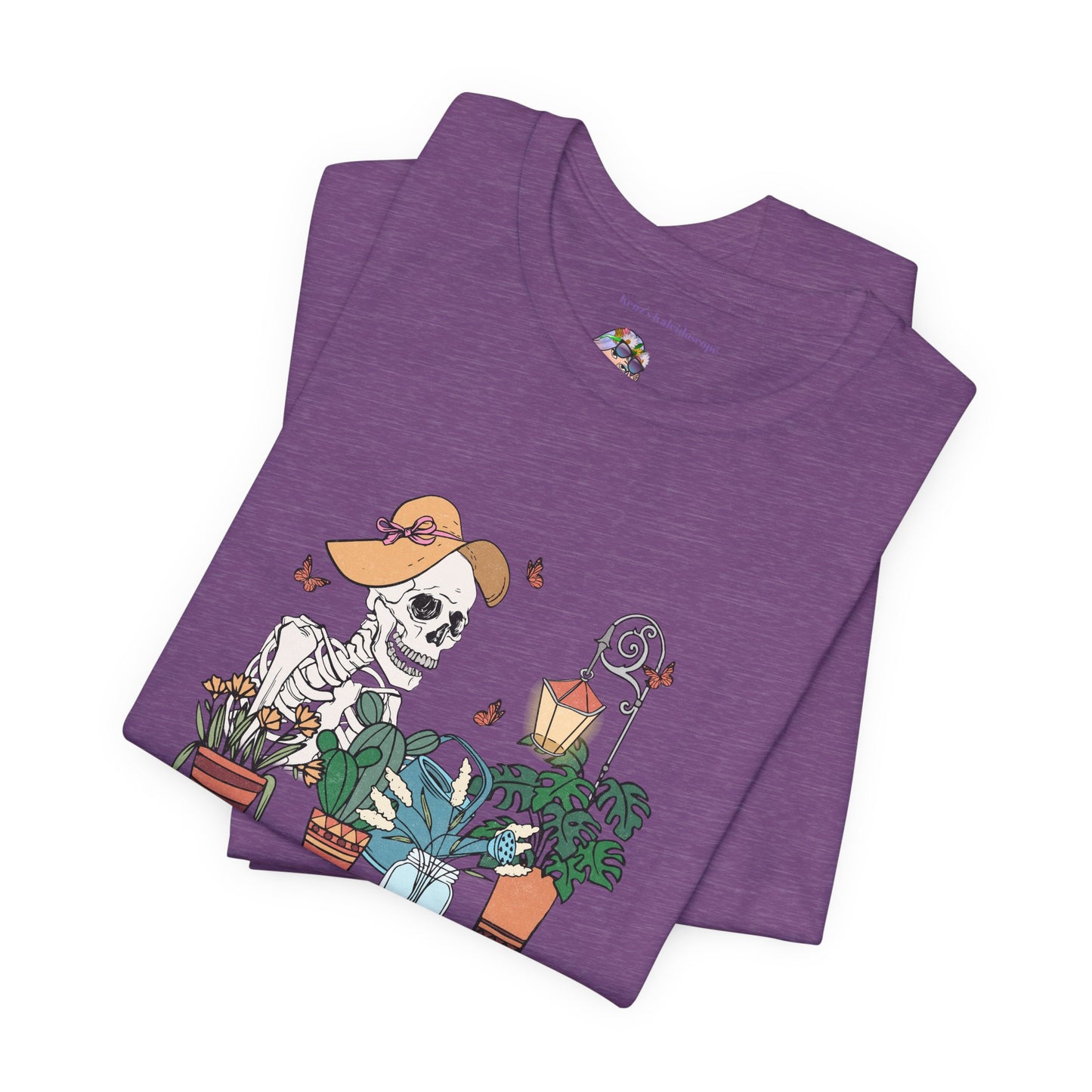 Plants, The Gardener, Skeleton, Springtime, Gardening, XS-3XL Unisex Jersey Short Sleeve Tee