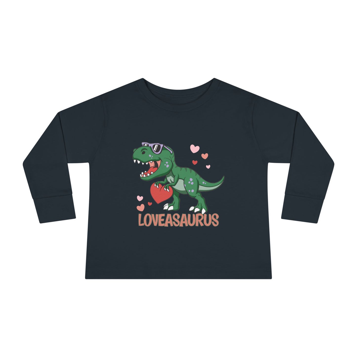 Loveasaurus Dinosaur Valentine Toddler Long Sleeve Tee